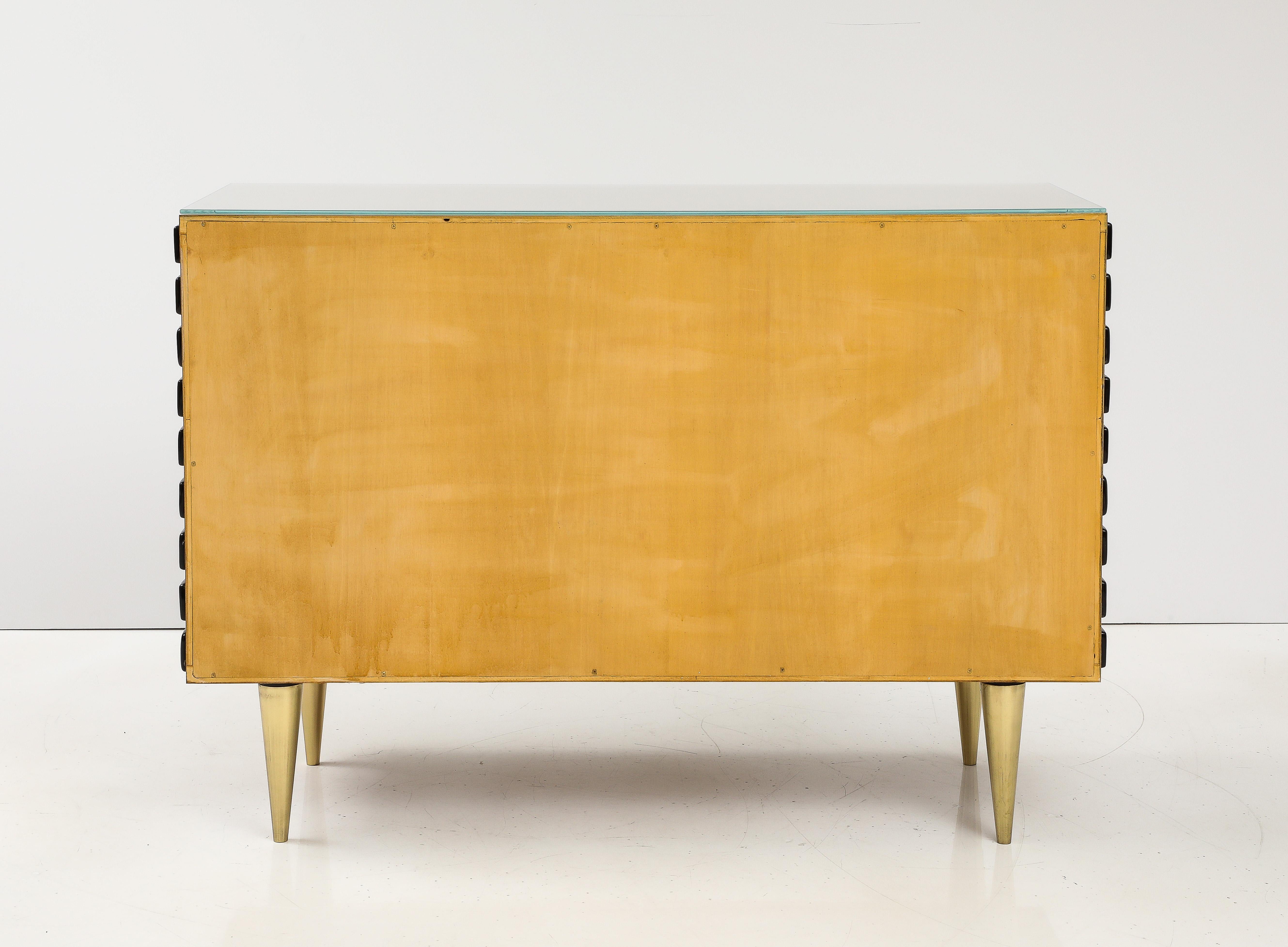Pair of Sculptural Bronze Murano Glass and Brass Cabinets or Sideboards, Italy In New Condition For Sale In New York, NY