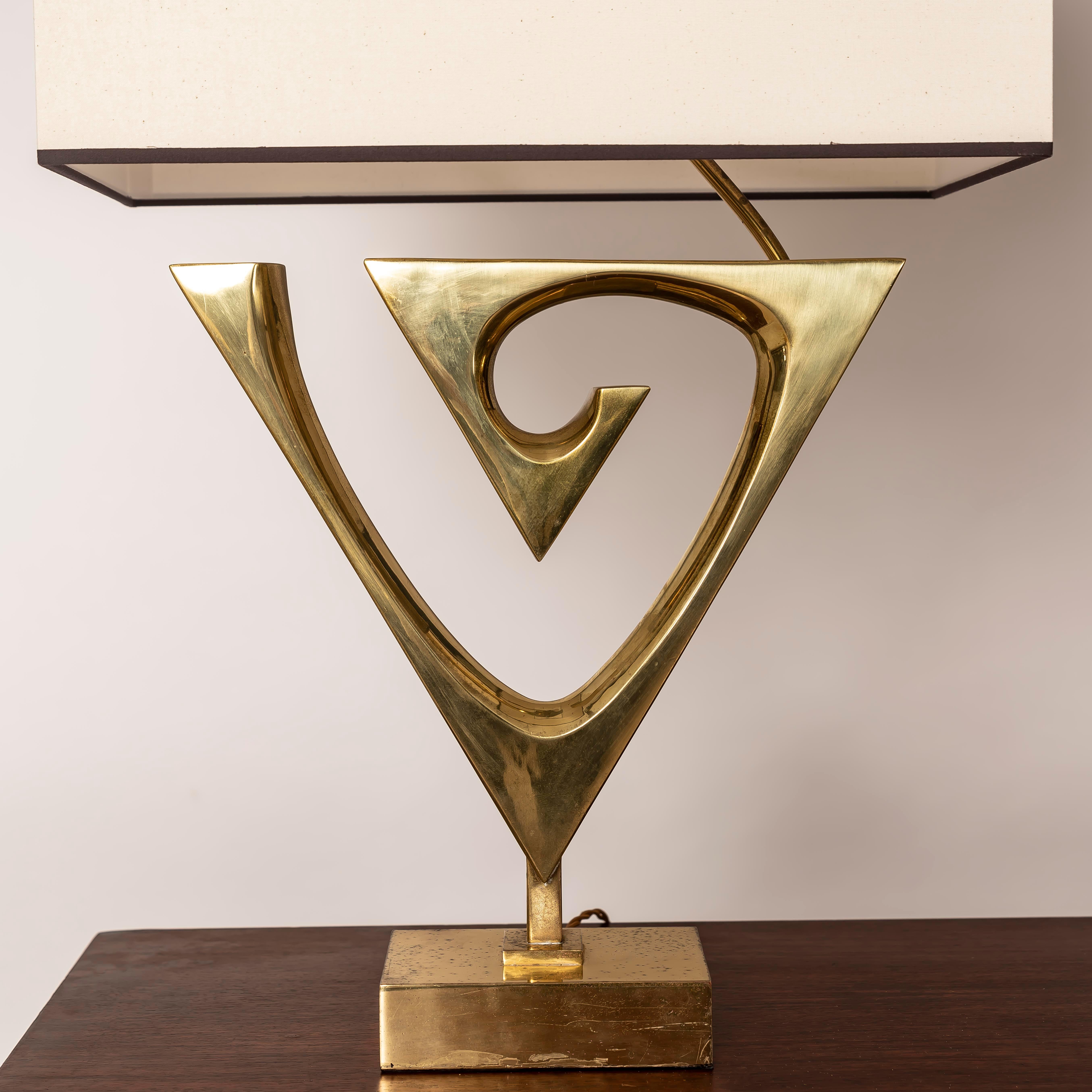 Belga Coppia di lampade da tavolo scultoree in bronzo di Willy Daro, Belgio, anni '70 in vendita