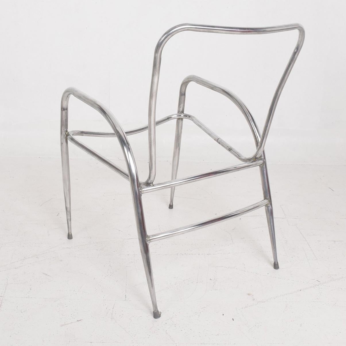 Polished Pair of Sculptural Brown Jordan Aluminum Patio Chairs after Walter Lamb