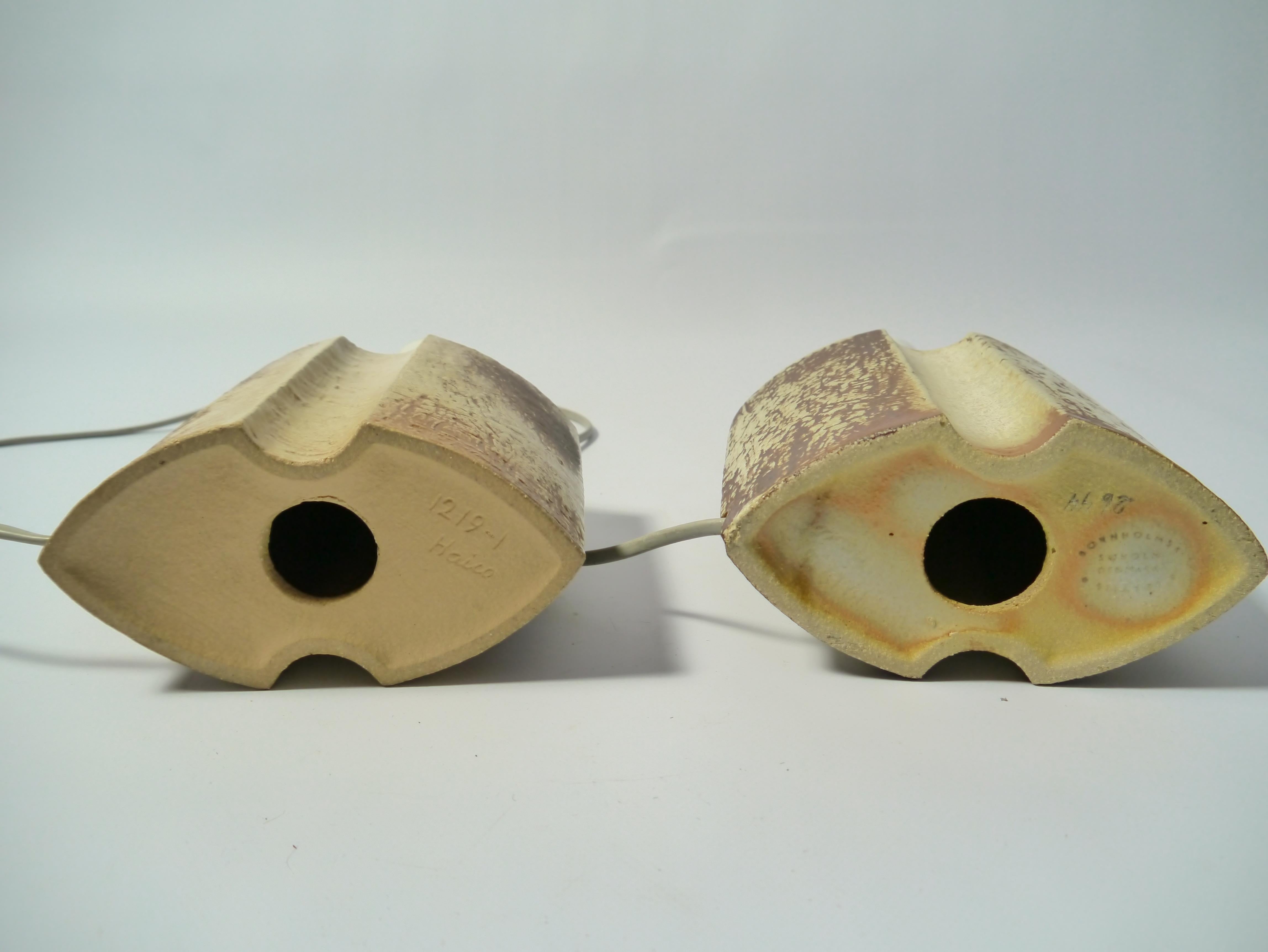 Pair of Sculptural Brutalist Danish Stoneware Lamps by Haico Nitzsche for Soholm For Sale 2