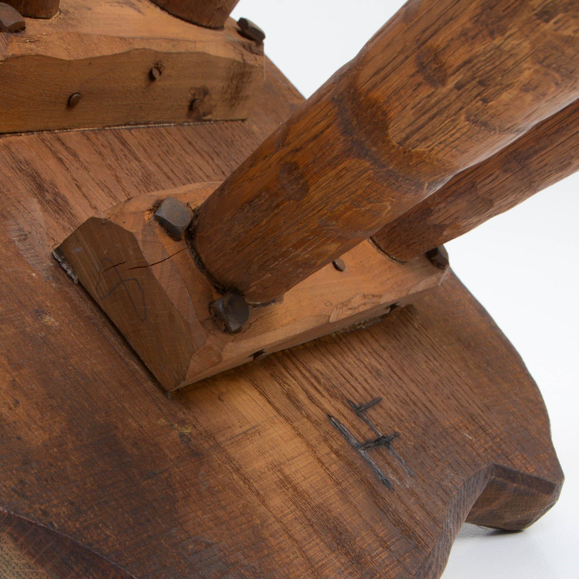 Pair of Sculptural Brutalist Oak Chairs, 1950s 6