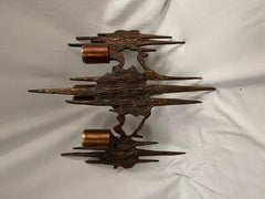 Pair of sculptural brutalist sconces