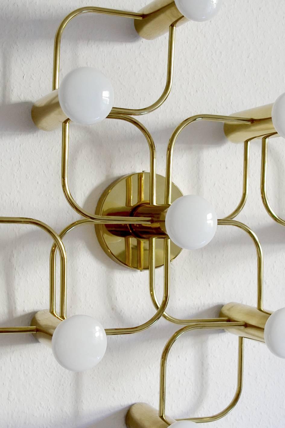Pair of Sculptural Ceiling or Wall Flushmounts Chandeliers by Leola, 1960s In Good Condition In Berlin, DE
