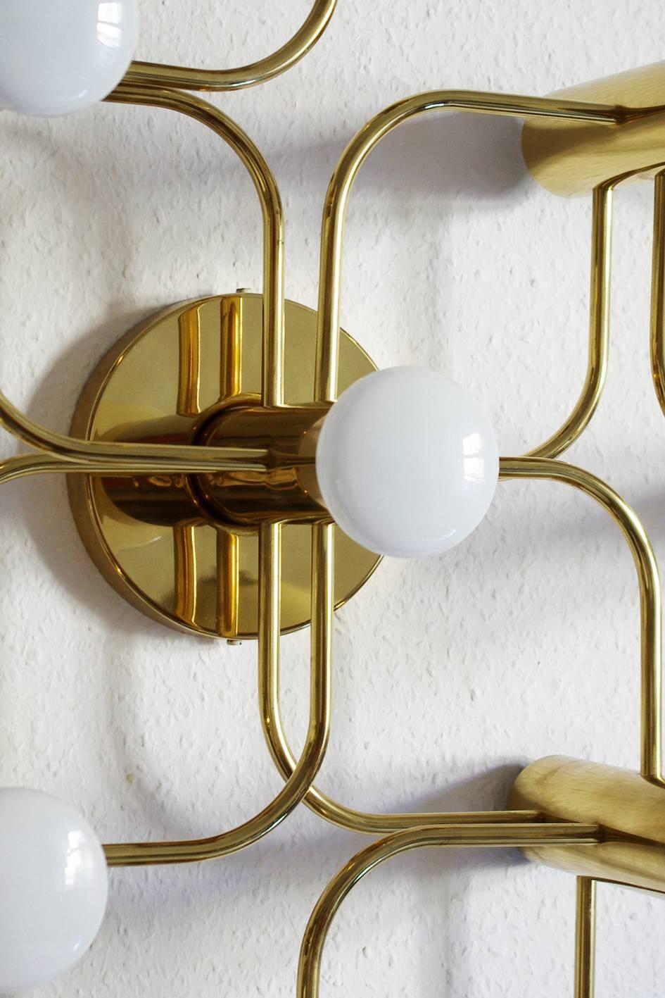 Pair of Sculptural Ceiling or Wall Flushmounts Chandeliers by Leola, 1960s 1