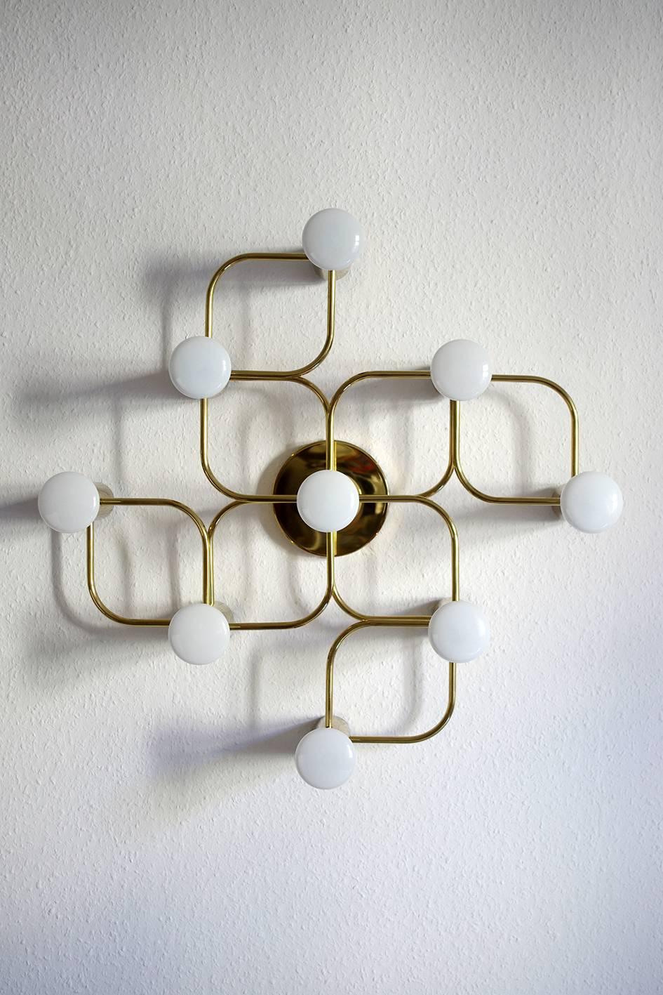 Pair of Sculptural Ceiling or Wall Flushmounts Chandeliers by Leola, 1960s 2