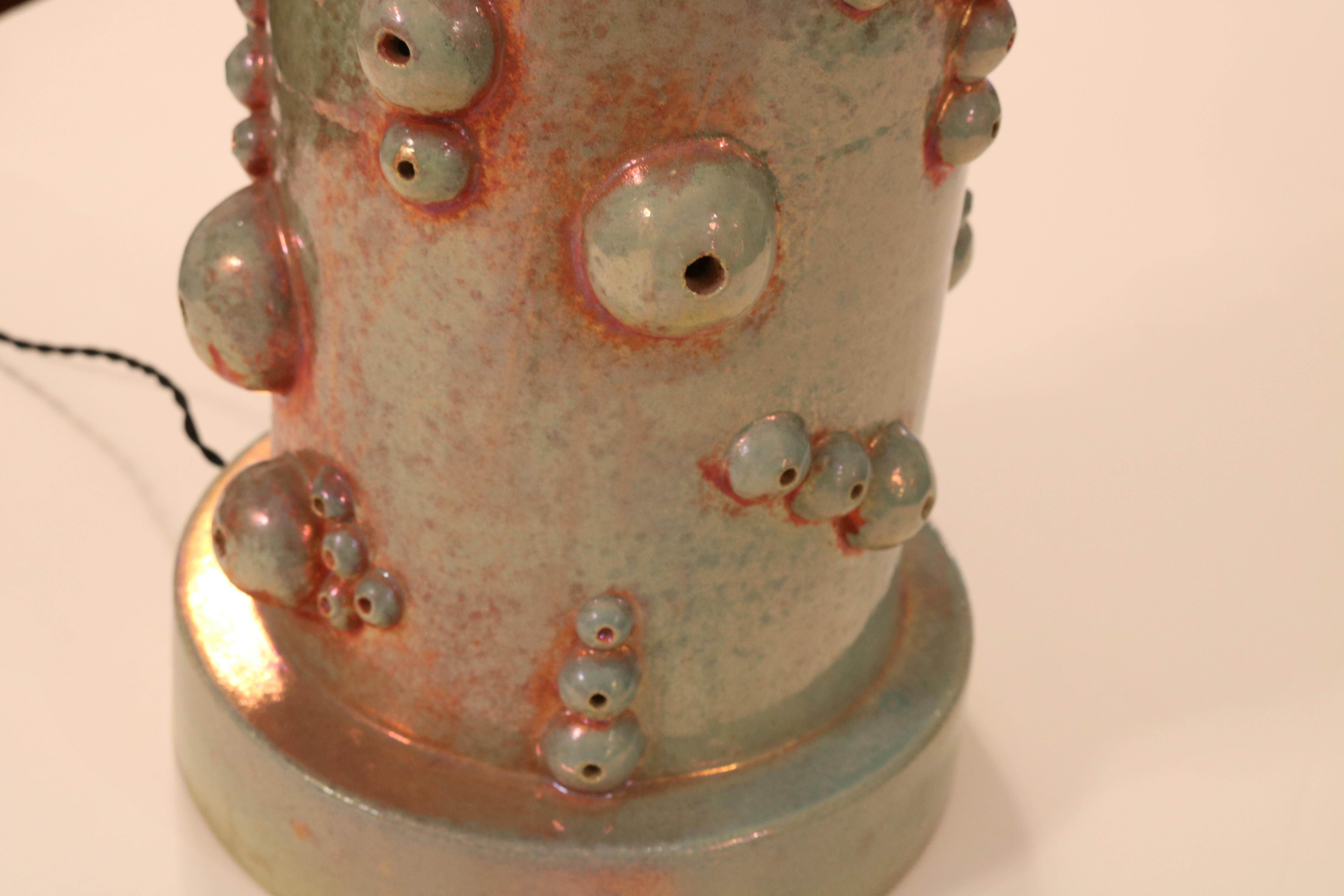 Modernistisches Paar skulpturale Keramik-Tischlampen aus Keramik im Angebot 2