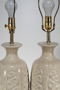 Pair of Sculptural Ceramic Table Lamps, West Germany