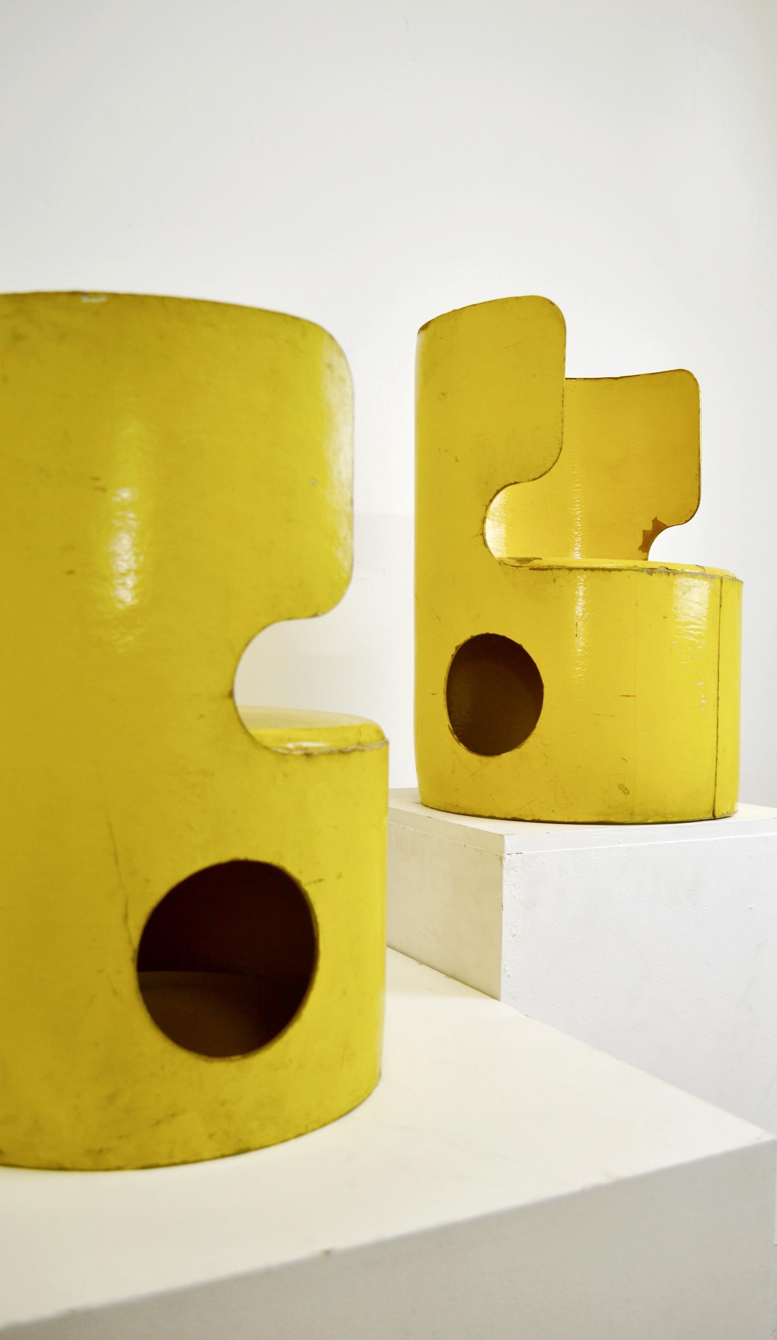 Late 20th Century Pair of Sculptural Children’s Chairs by Jean-Louis Avril, France, 1970s For Sale