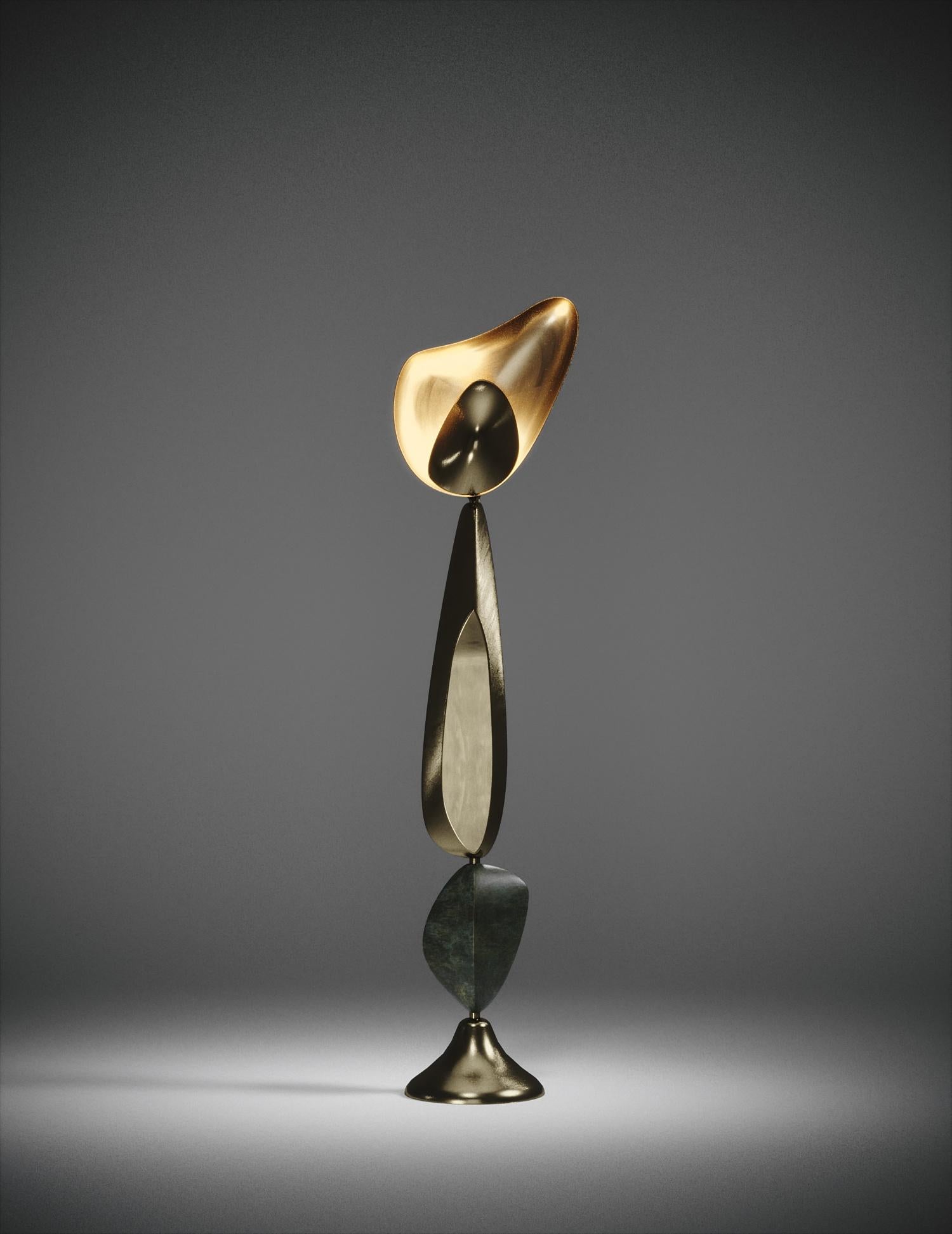 Paire de lampadaires sculpturaux en finition chrome avec incrustation en forme de coquille de stylo par Kifu Paris en vente 6