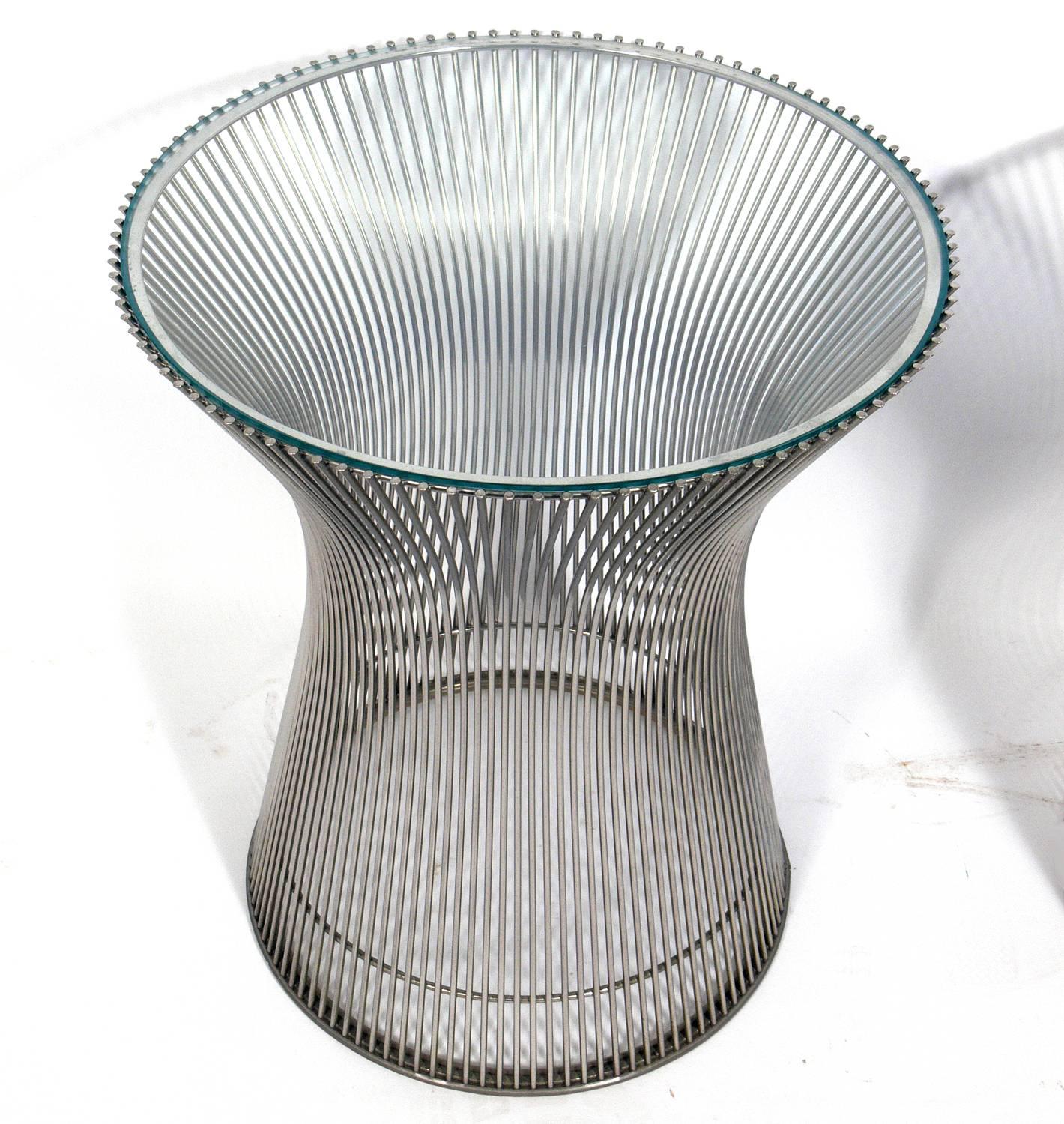 Mid-Century Modern Pair of Sculptural Chrome Tables by Warren Platner for Knoll