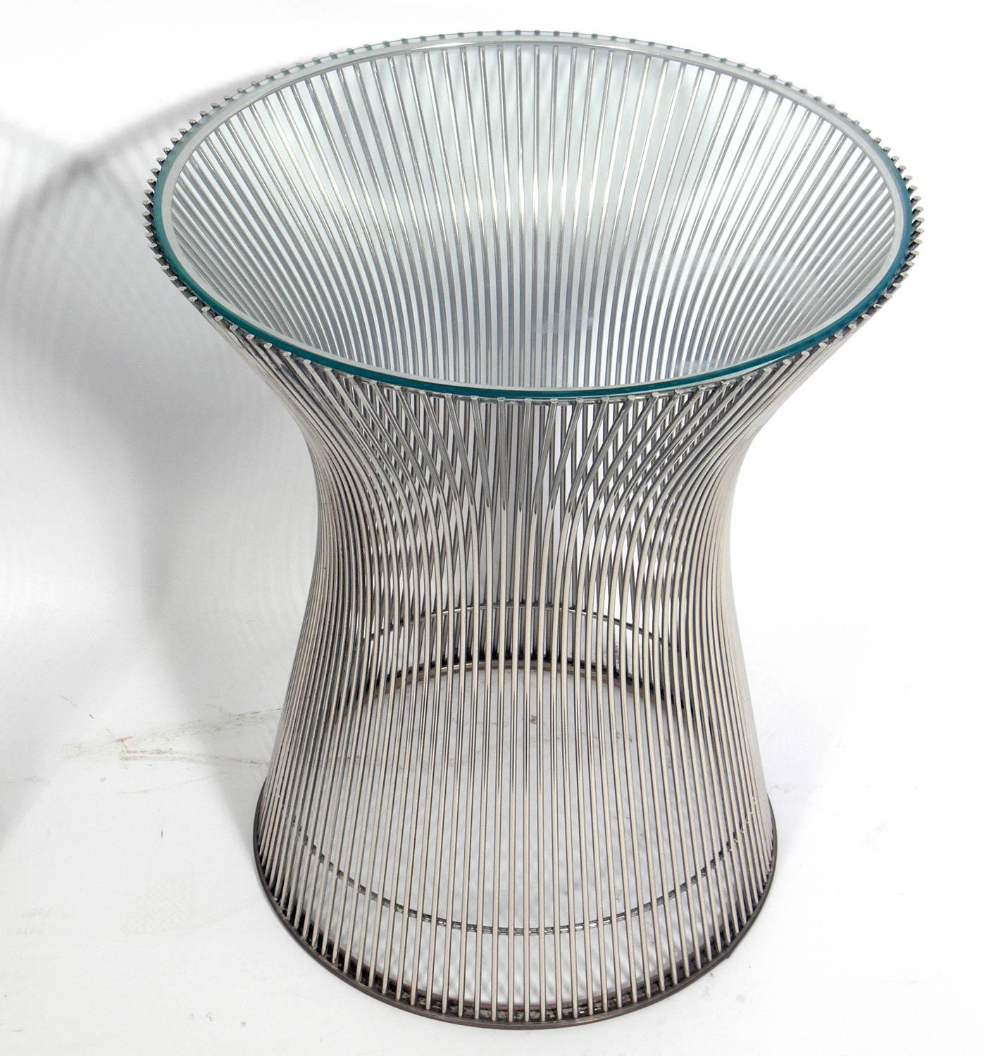 American Pair of Sculptural Chrome Tables by Warren Platner for Knoll