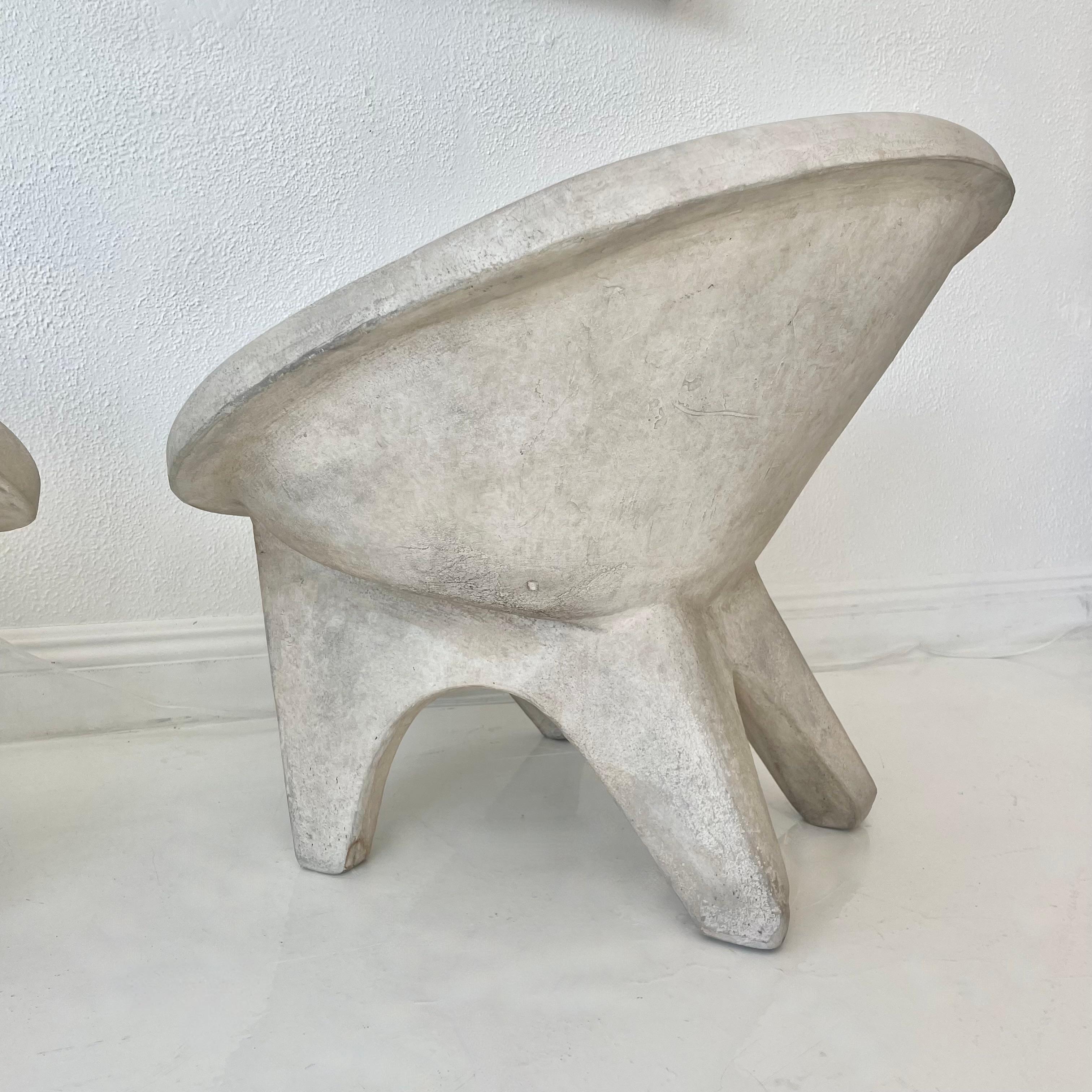 Pair of Sculptural Concrete Chairs by Merit Los Angeles For Sale 3