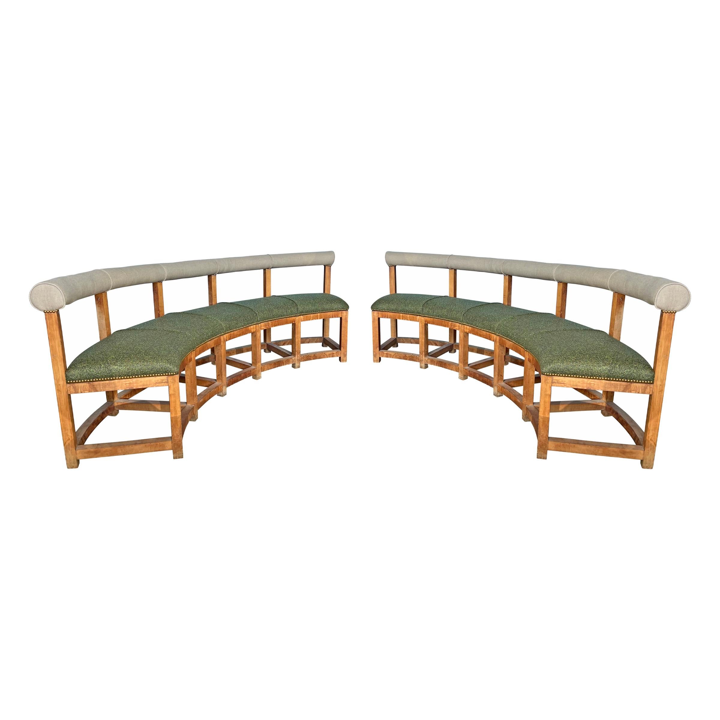 Modern Pair of Sculptural Curved Benches For Sale