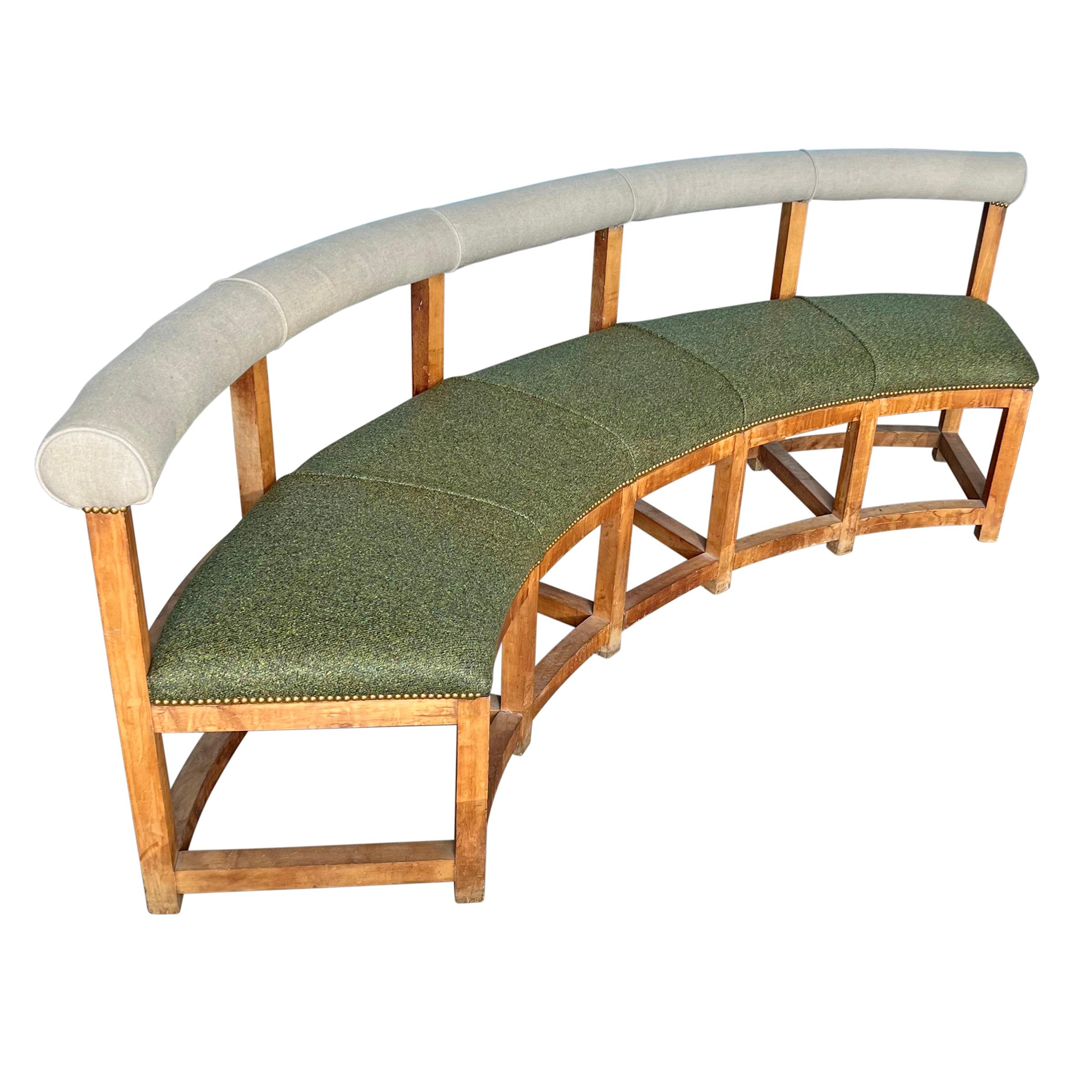 Oak Pair of Sculptural Curved Benches For Sale