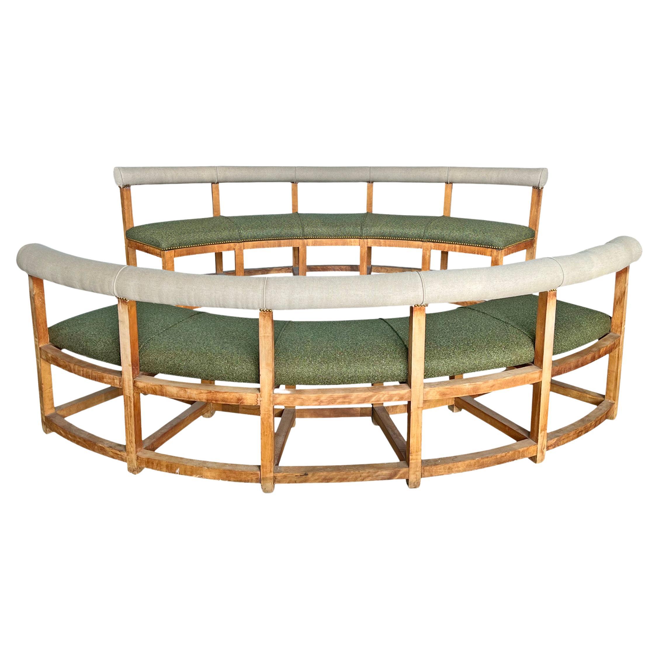 Pair of Sculptural Curved Benches For Sale