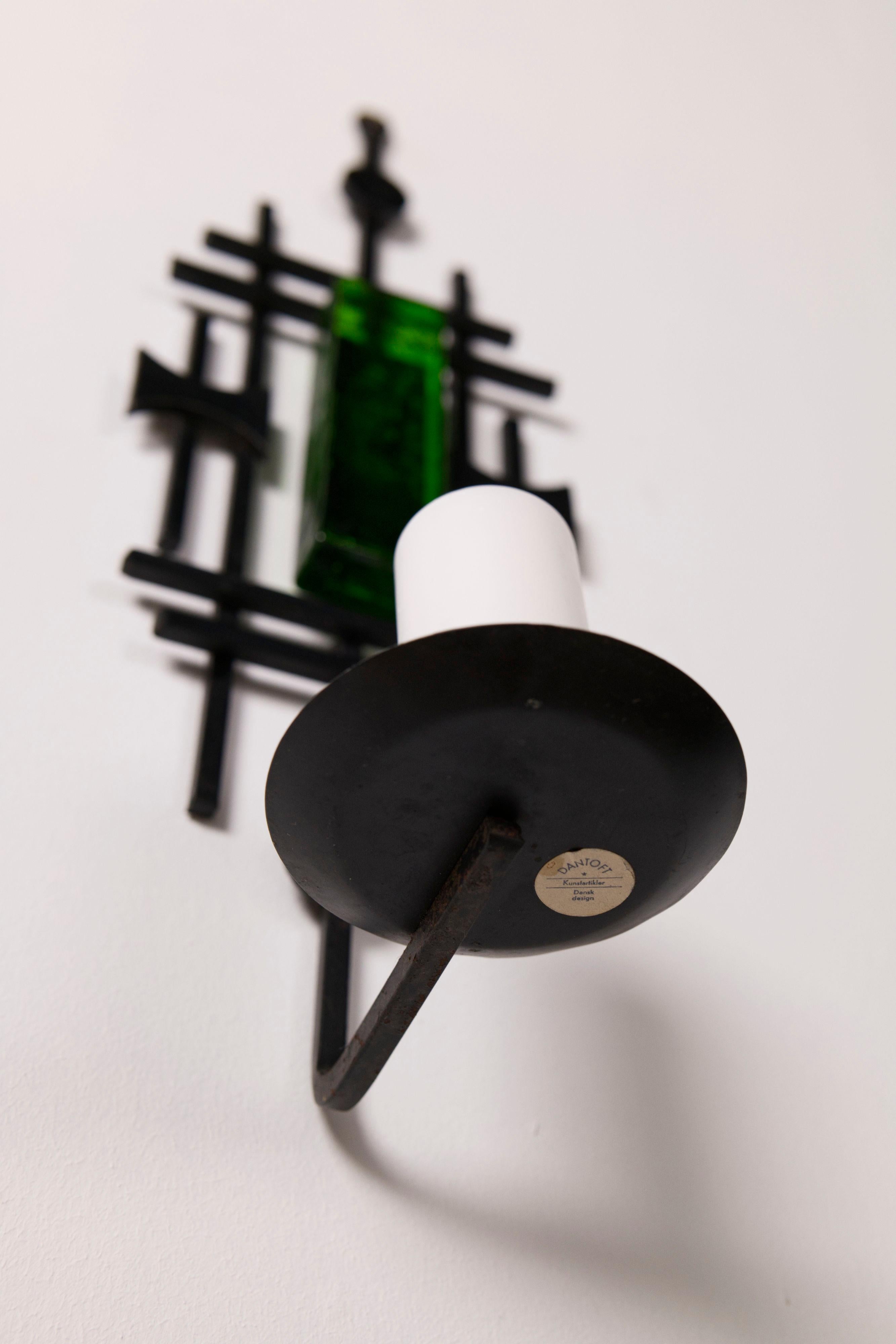 Pair of Sculptural Danish Candle Sconces from Dantoft Kunstartikler, 1970s For Sale 3