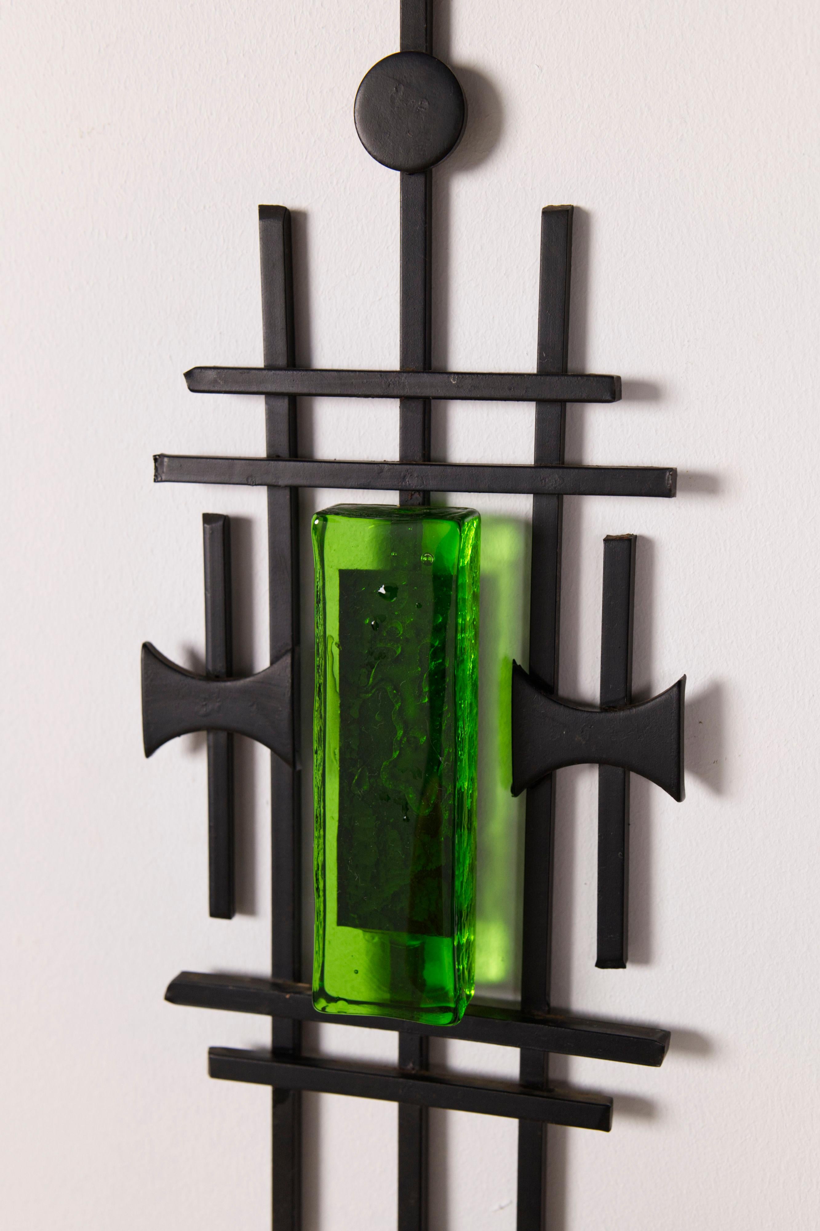 Pair of Sculptural Danish Candle Sconces from Dantoft Kunstartikler, 1970s For Sale 8