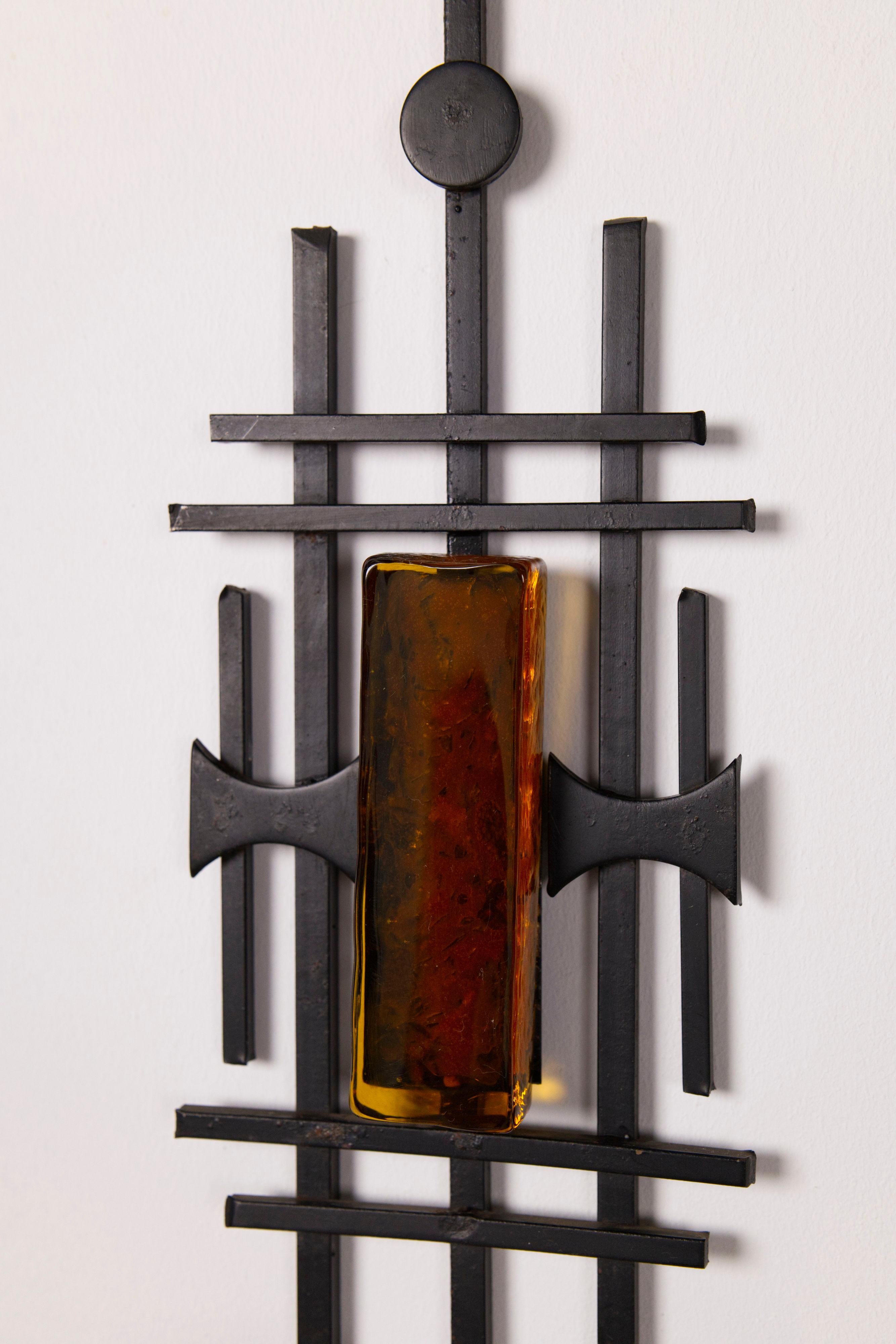 Pair of Sculptural Danish Candle Sconces from Dantoft Kunstartikler, 1970s For Sale 9