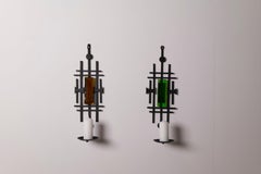 Pair of Sculptural Danish Candle Sconces from Dantoft Kunstartikler, 1970s