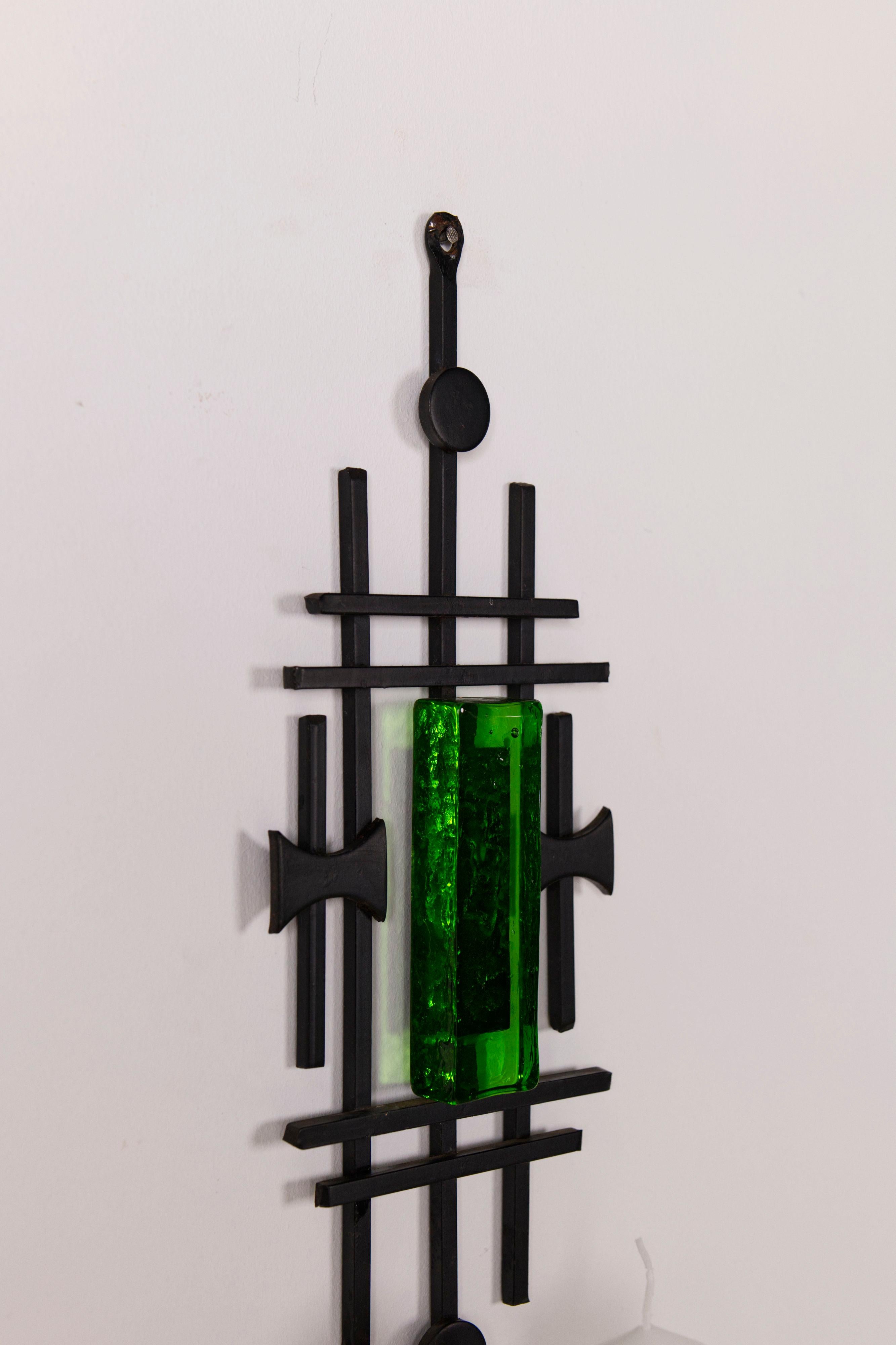 Late 20th Century Pair of Sculptural Danish Candle Sconces from Dantoft Kunstartikler, 1970s For Sale
