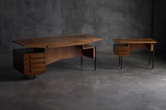 Pair of Sculptural Desks in the Style of Carlo De Carli, Italy - 1960s
