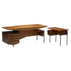Pair of Sculptural Desks in the Style of Carlo De Carli, Italy - 1960s