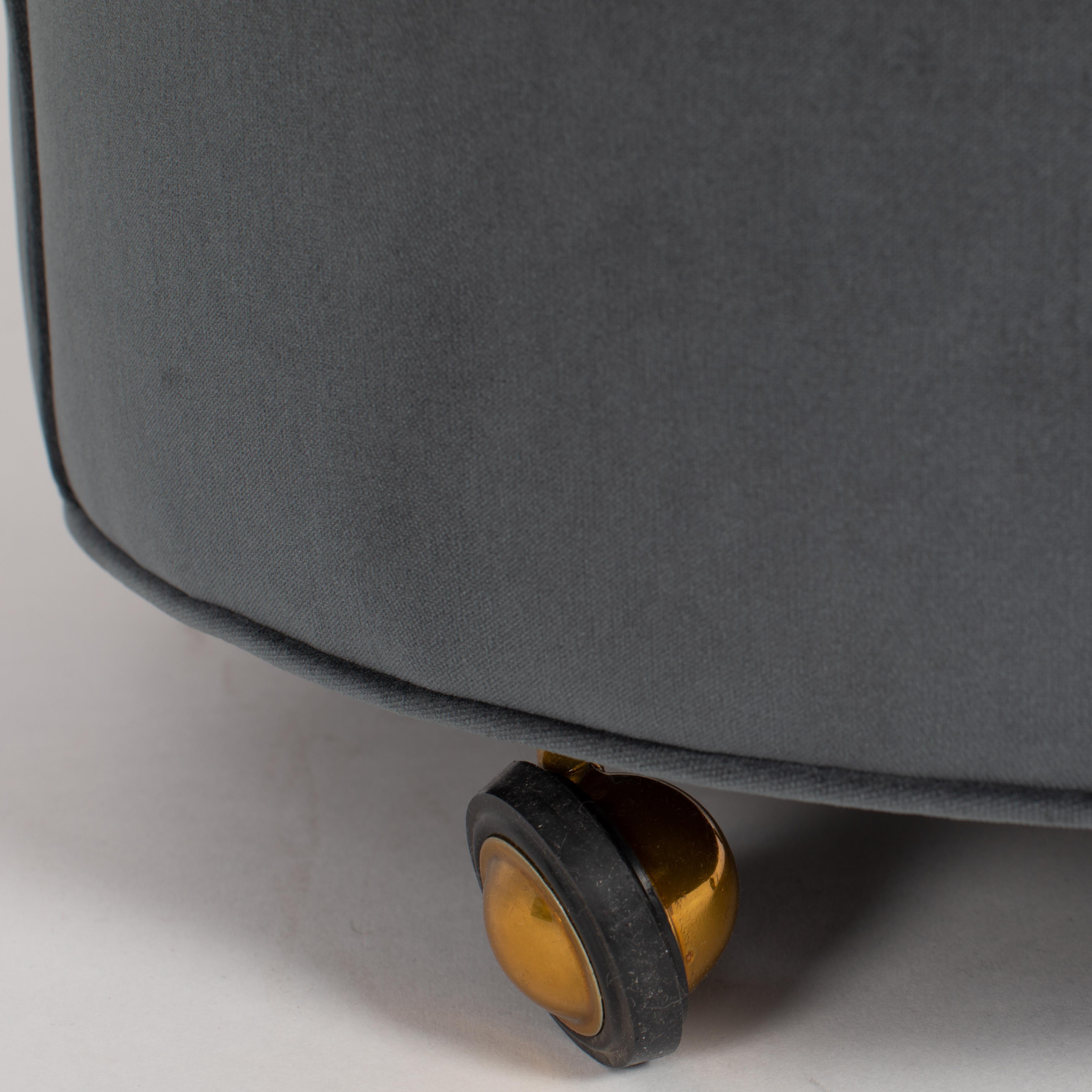 Pair of Sculptural Directional Barrel Chairs on Casters, circa 1980s 3