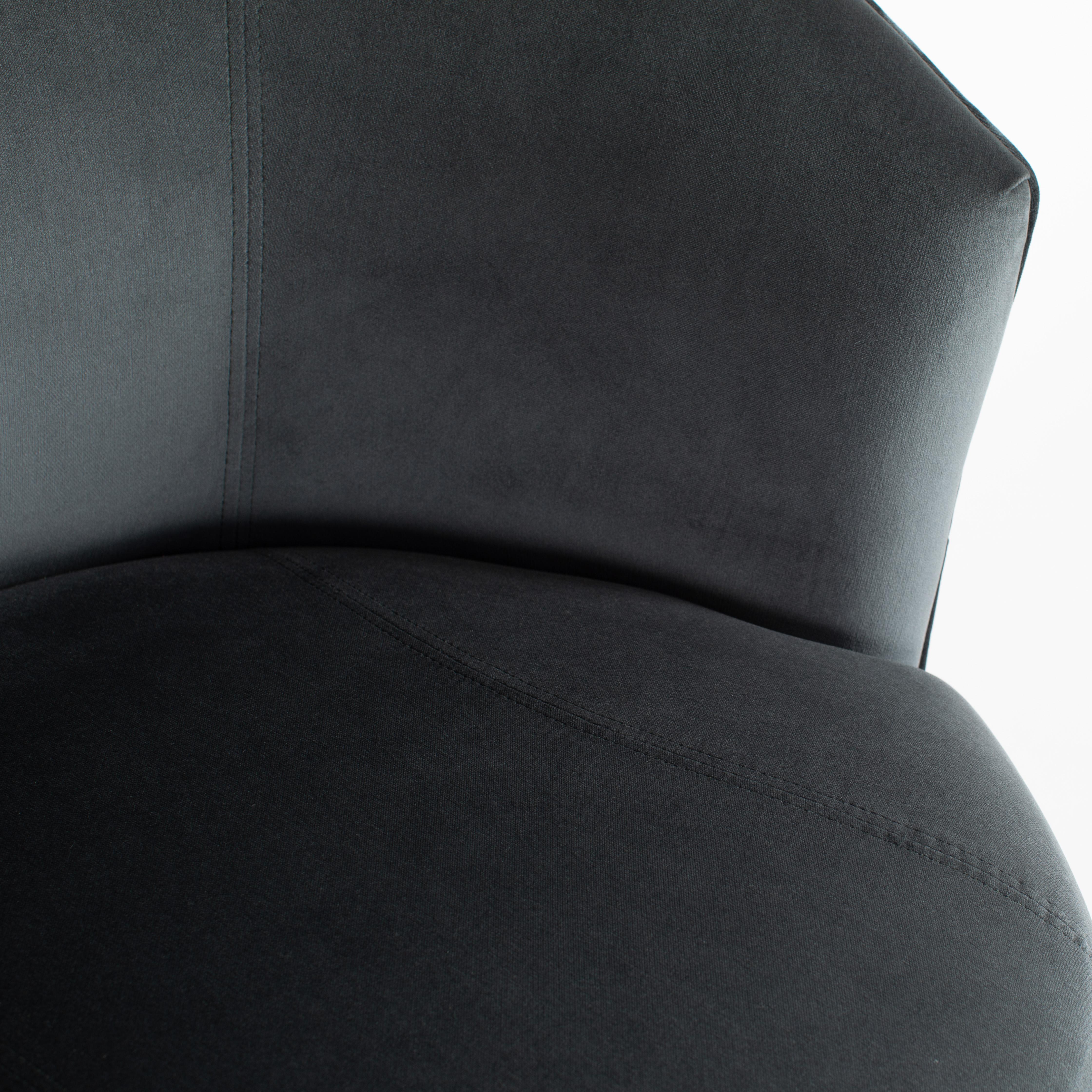 Velvet Pair of Sculptural Directional Barrel Chairs on Casters, circa 1980s