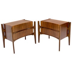 Pair of Sculptural William Hinn Swedish Modern Nightstands