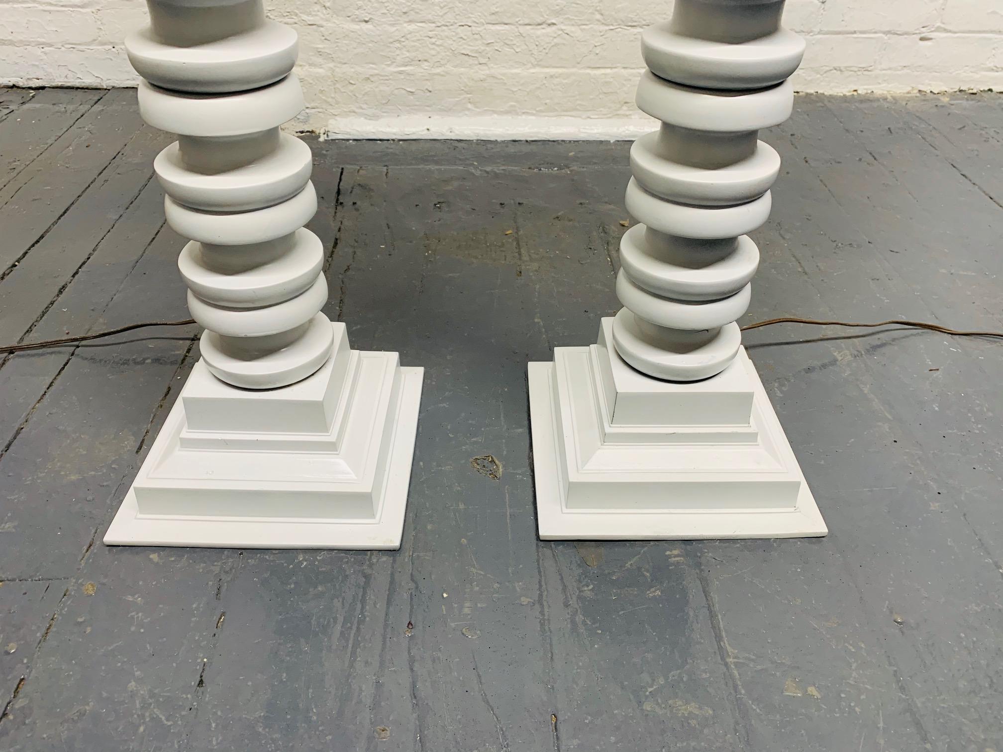 American Pair of Sculptural Floor Lamps For Sale