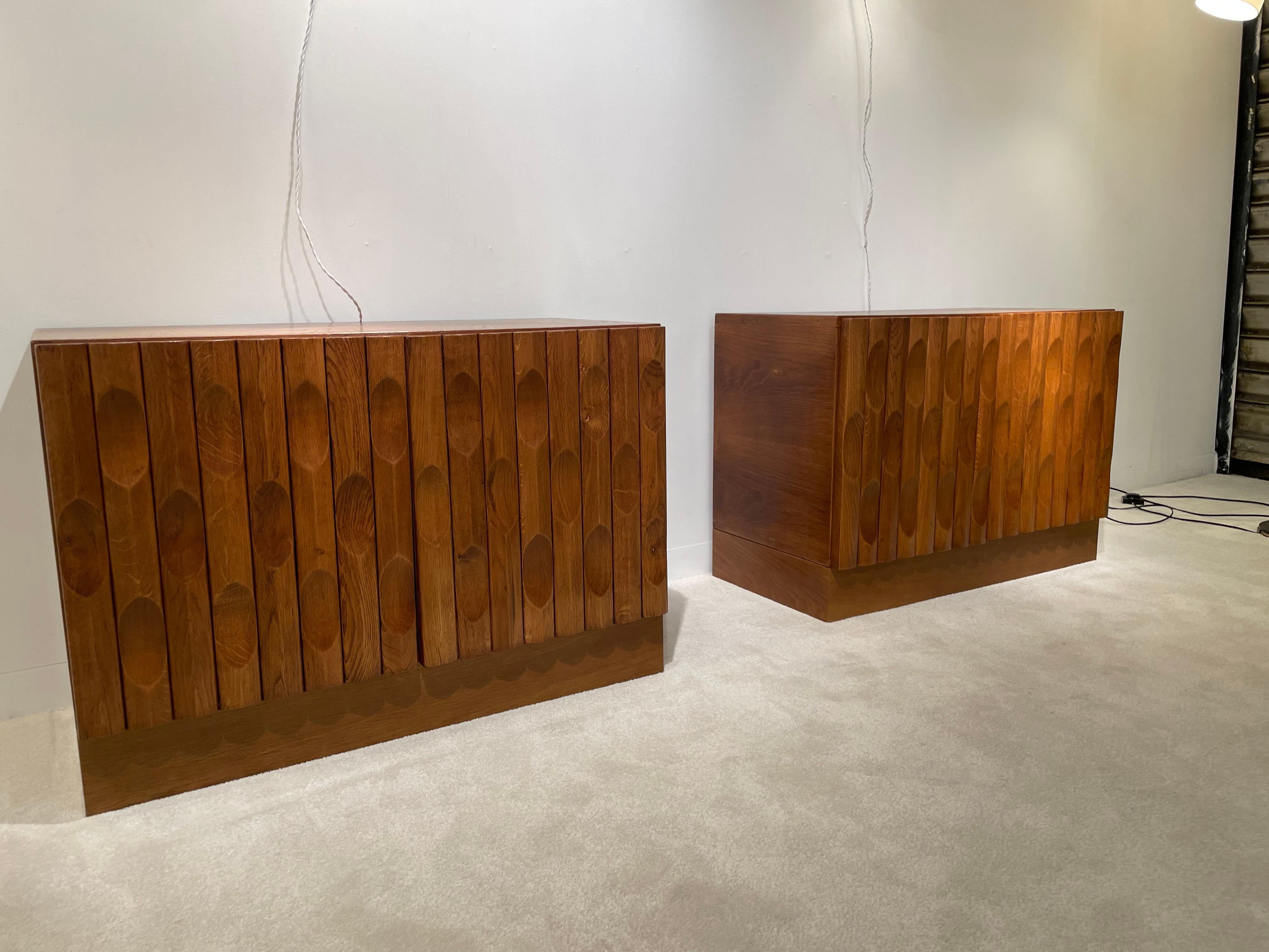 Wood Pair of Sculptural Furniture For Sale