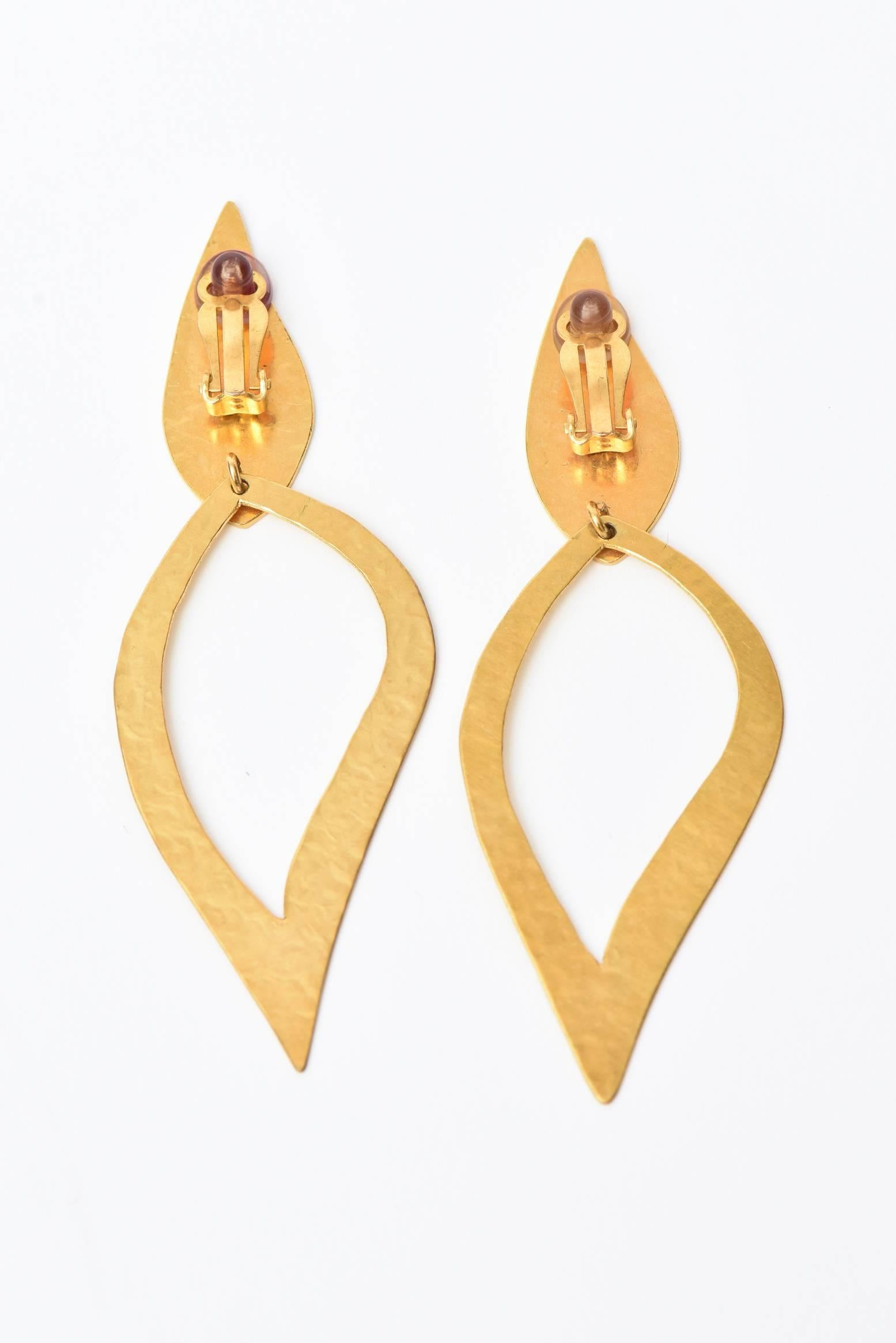 Herve Van Der Straeten Pair of Sculptural Gold Plated Hallmarked Earrings 2