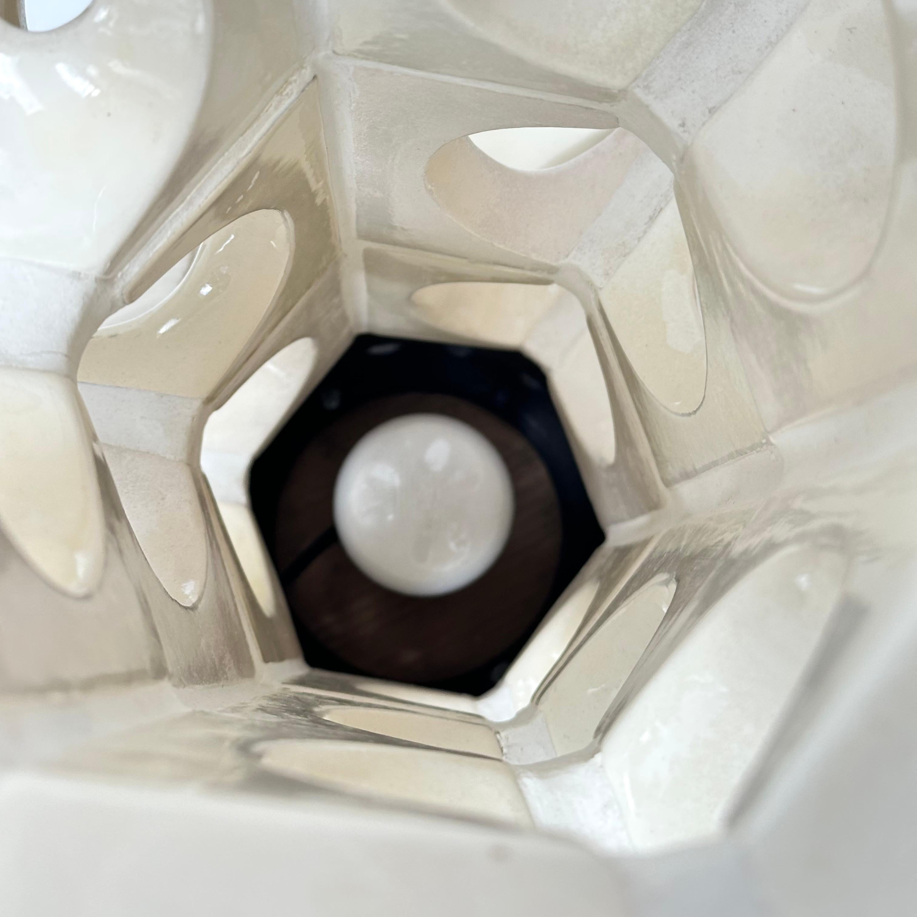 Paire de lampes de table sculpturales hexagonales, Jean Derval, Vallauris 1968 en vente 7