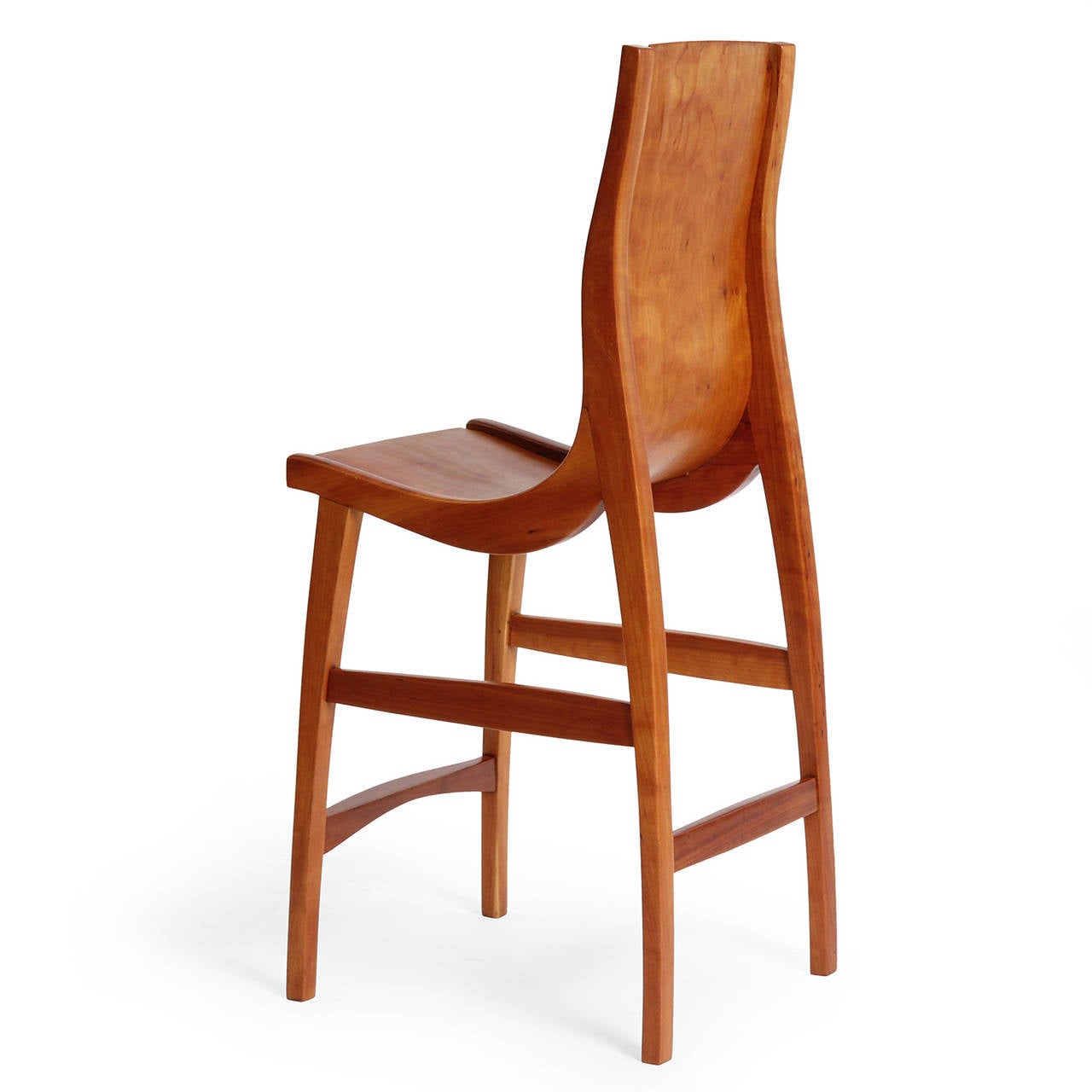 American Craftsman Pair of Sculptural High Chairs by Jere Osgood