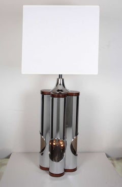 Pair of Sculptural Mid-Century Modern Chrome Lamps by Laurel, circa 1960s