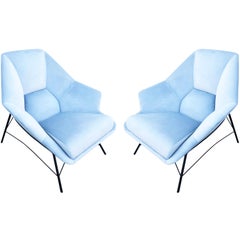 Pair of Sculptural Italian Lounge Chairs, 1960s