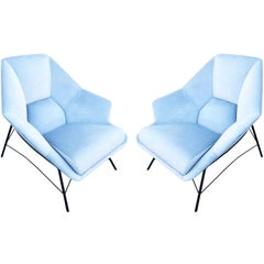 Pair of Sculptural Italian Lounge Chairs, 1960s