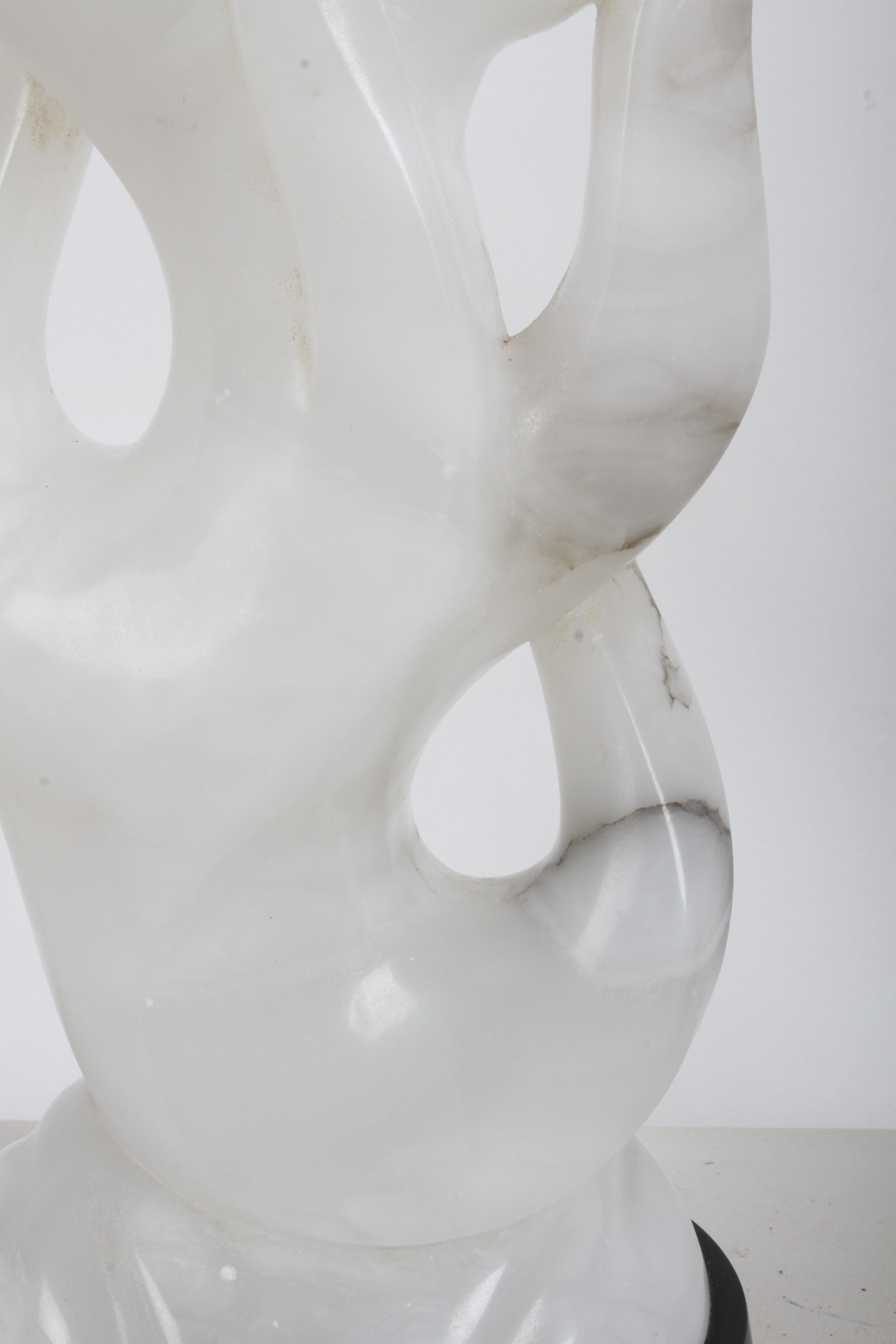 Paar skulpturale italienische MCM Maurizio Tempestini Weiß Alabaster 