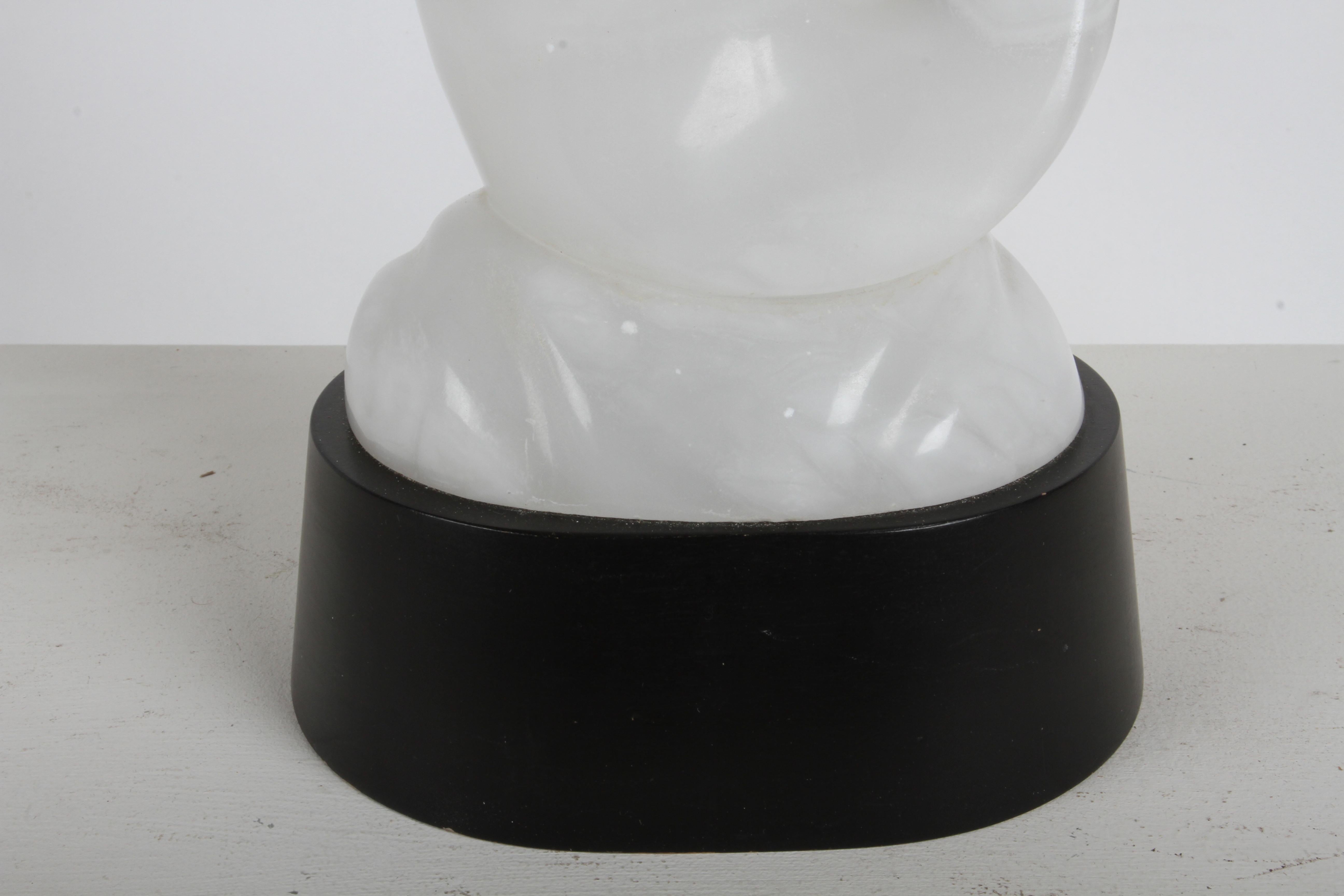 Paar skulpturale italienische MCM Maurizio Tempestini Weiß Alabaster 