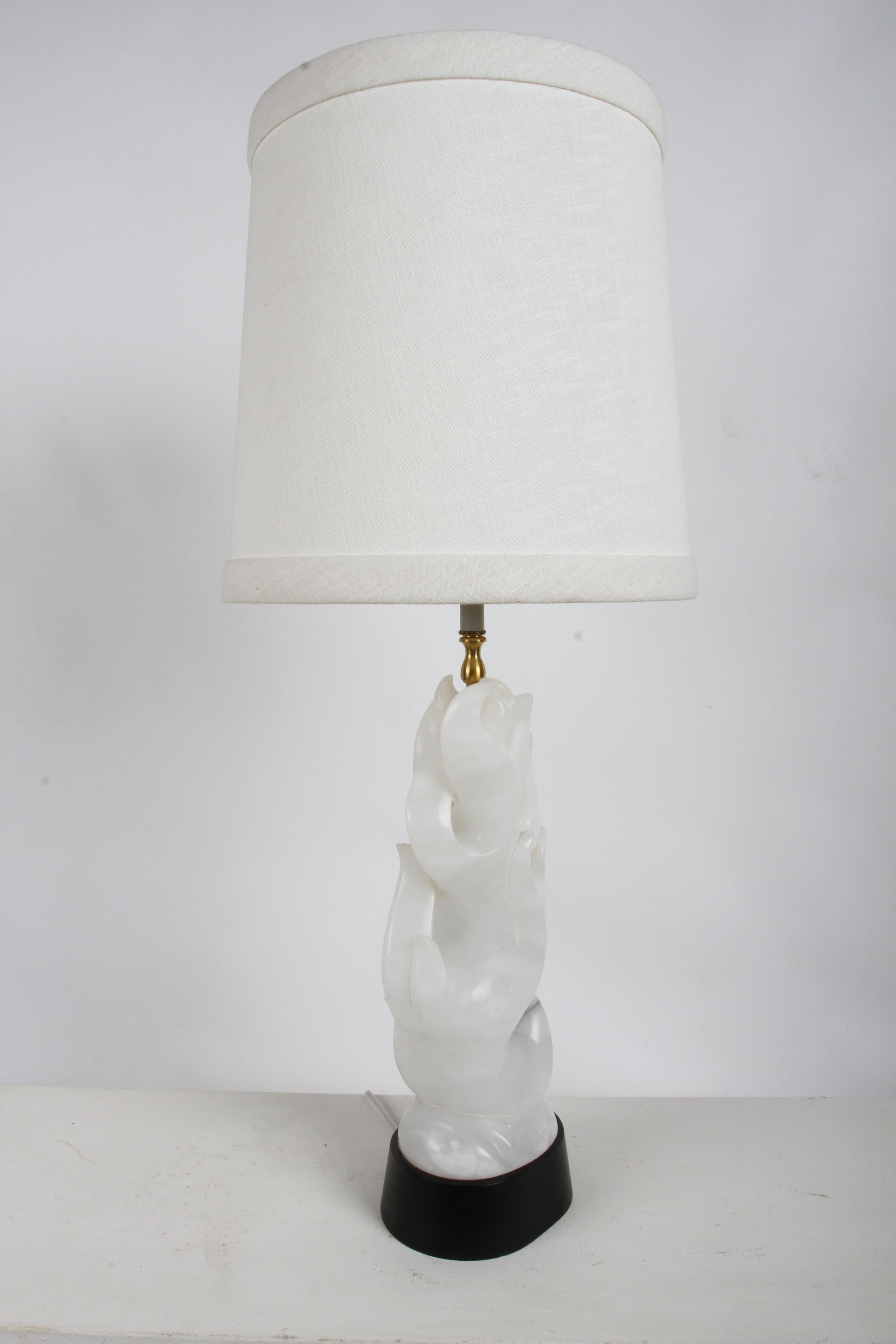 Paar skulpturale italienische MCM Maurizio Tempestini Weiß Alabaster 