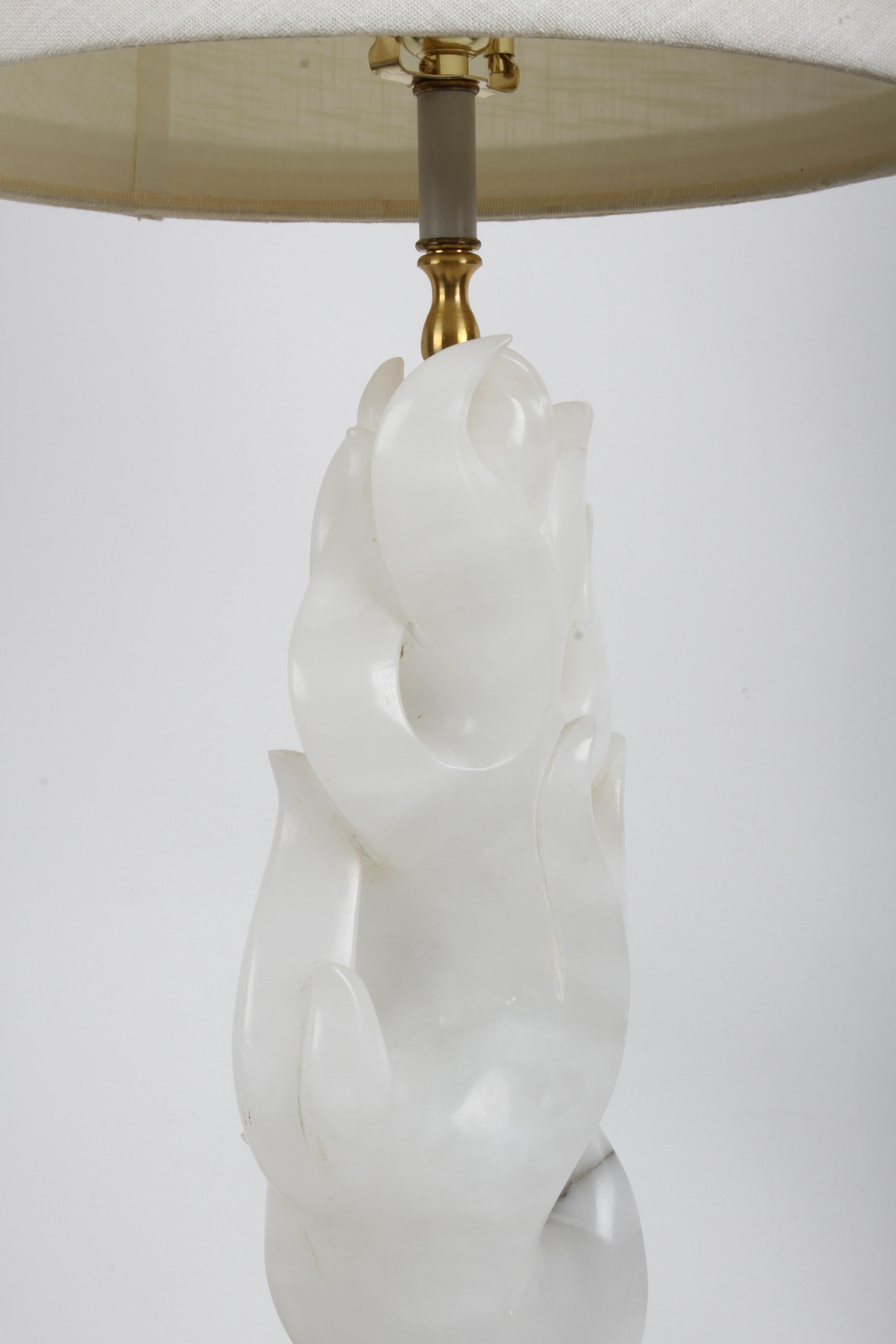 Paar skulpturale italienische MCM Maurizio Tempestini Weiß Alabaster 