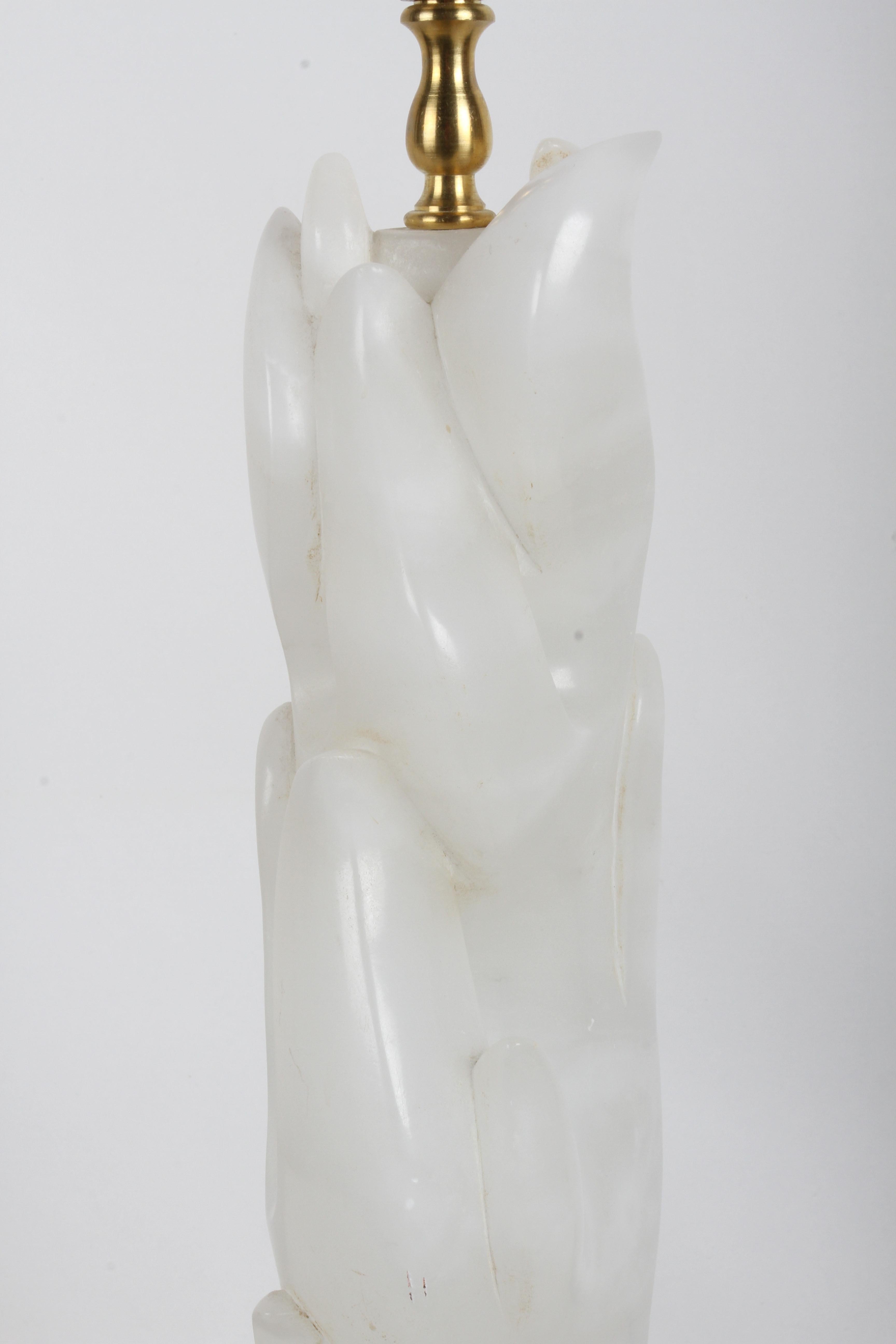 Paar skulpturale italienische MCM Maurizio Tempestini Weiß Alabaster 