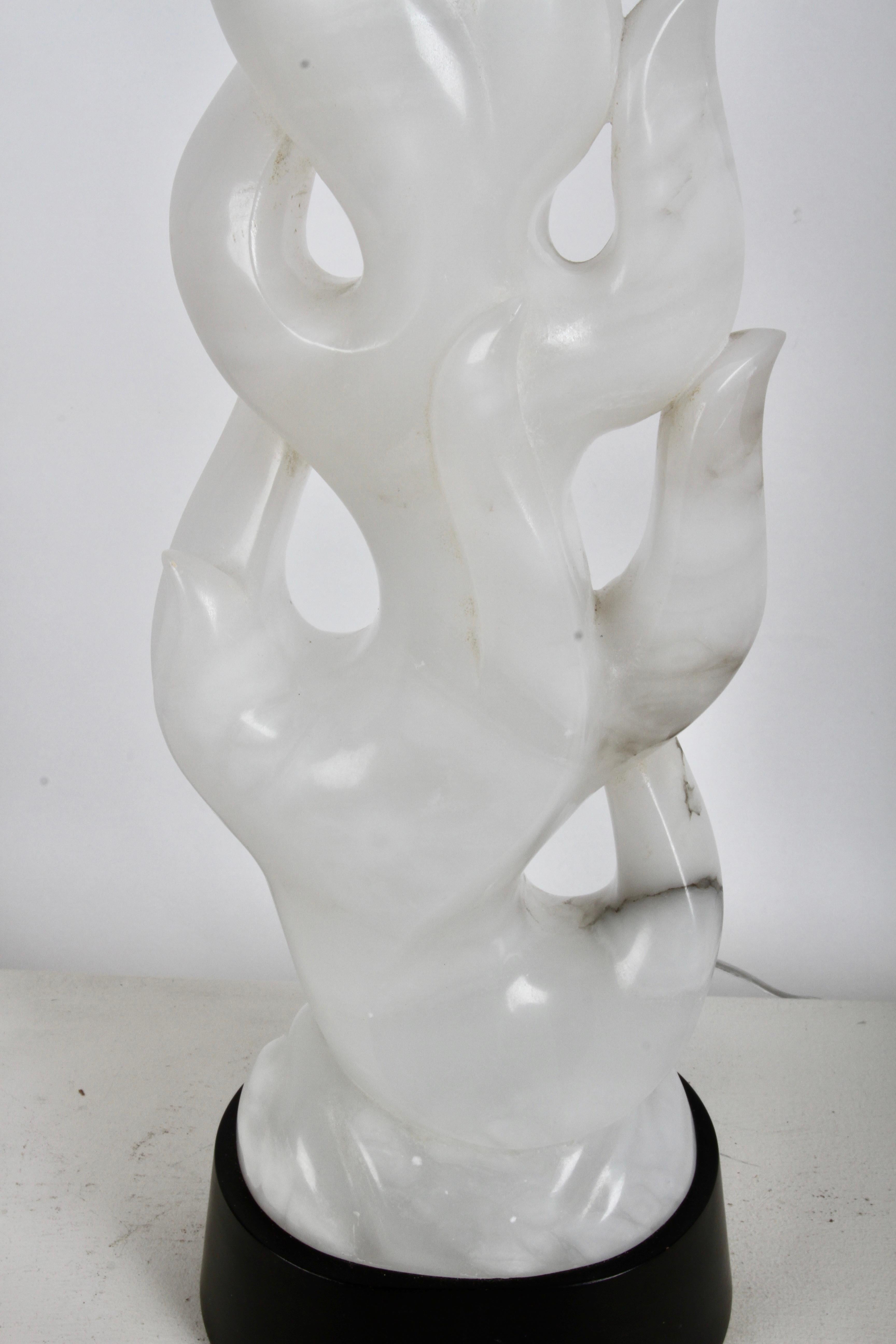 Paar skulpturale italienische MCM Maurizio Tempestini Weiß Alabaster 