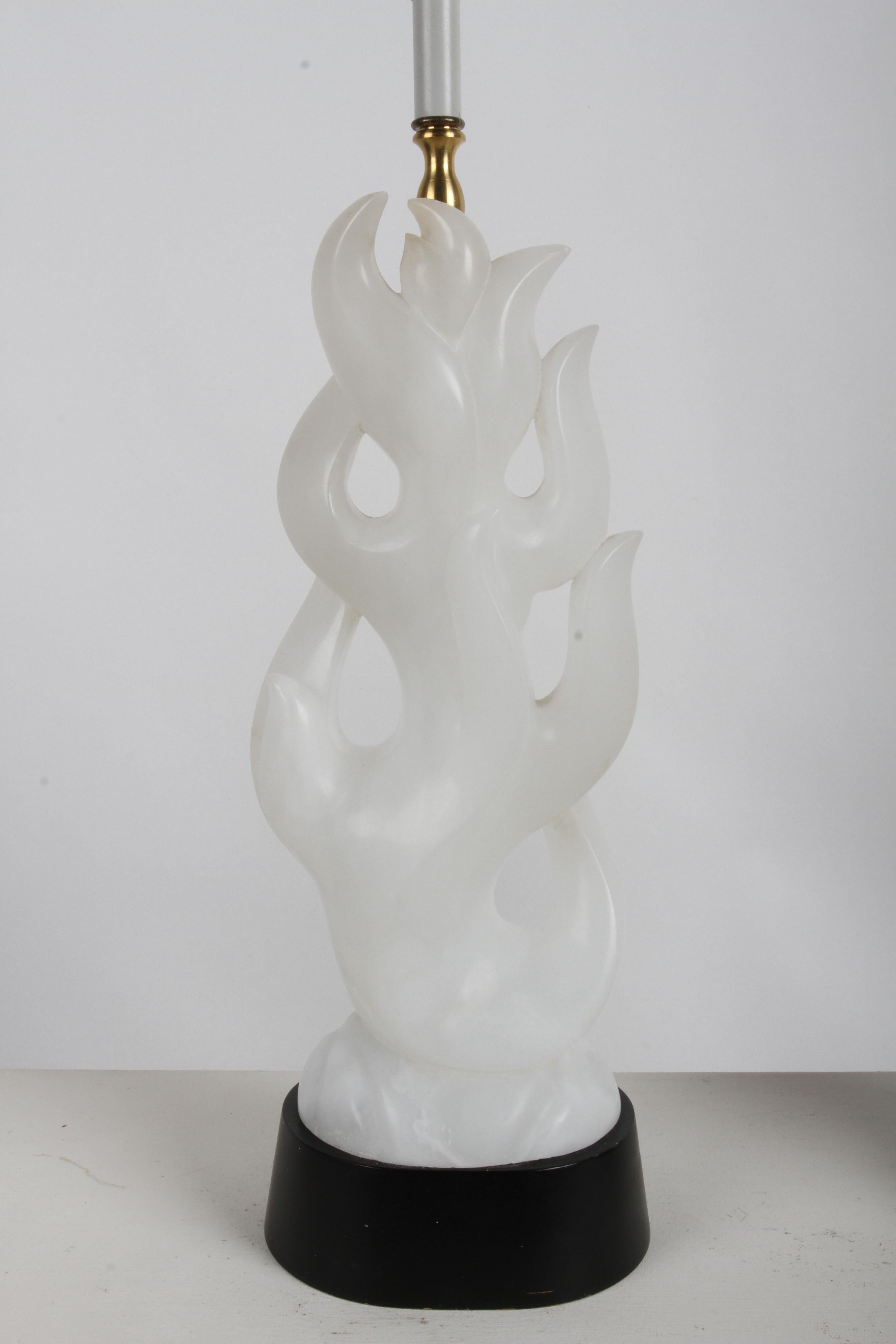 Paar skulpturale italienische MCM Maurizio Tempestini Weiß Alabaster 