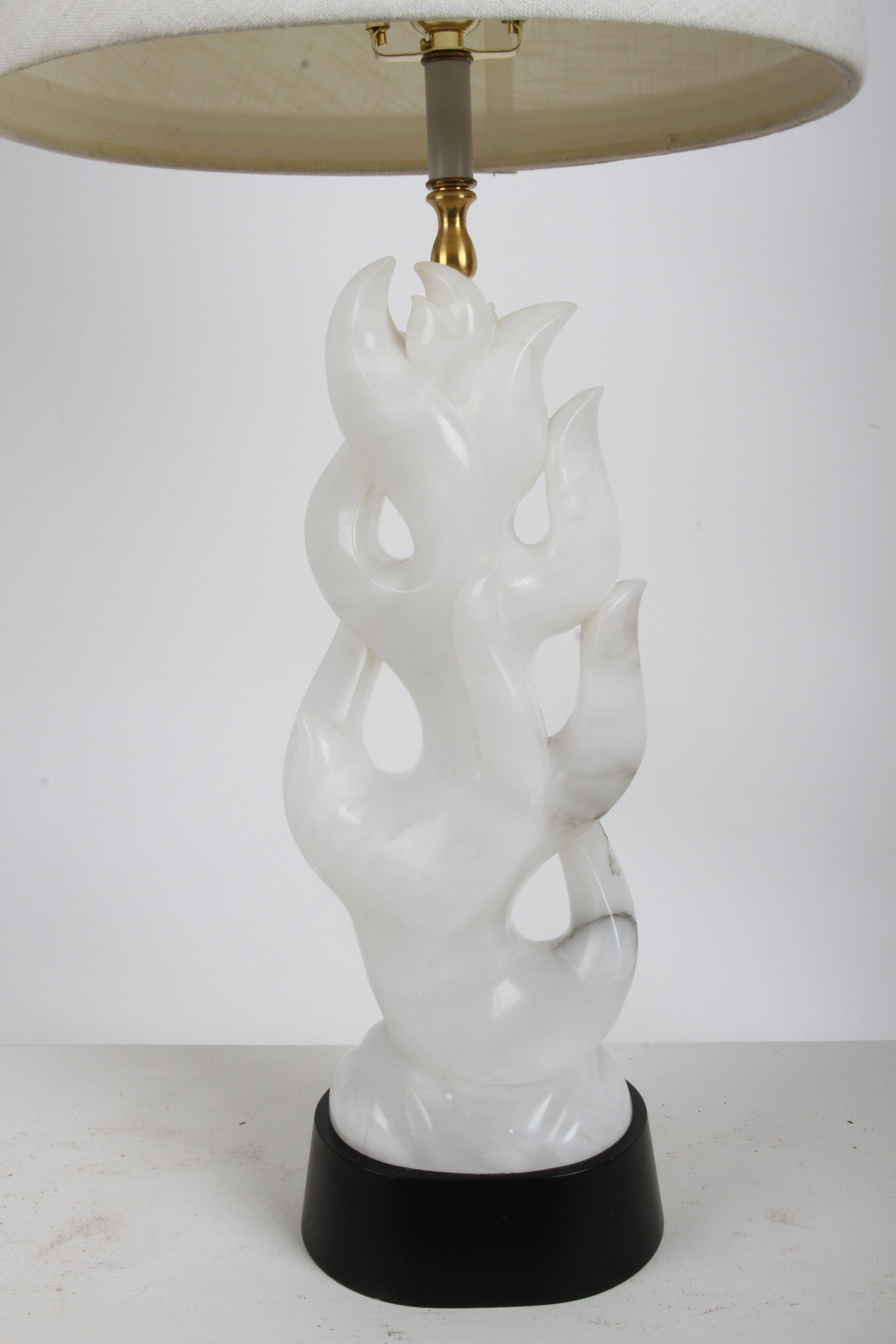 Paar skulpturale italienische MCM Maurizio Tempestini Weiß Alabaster 