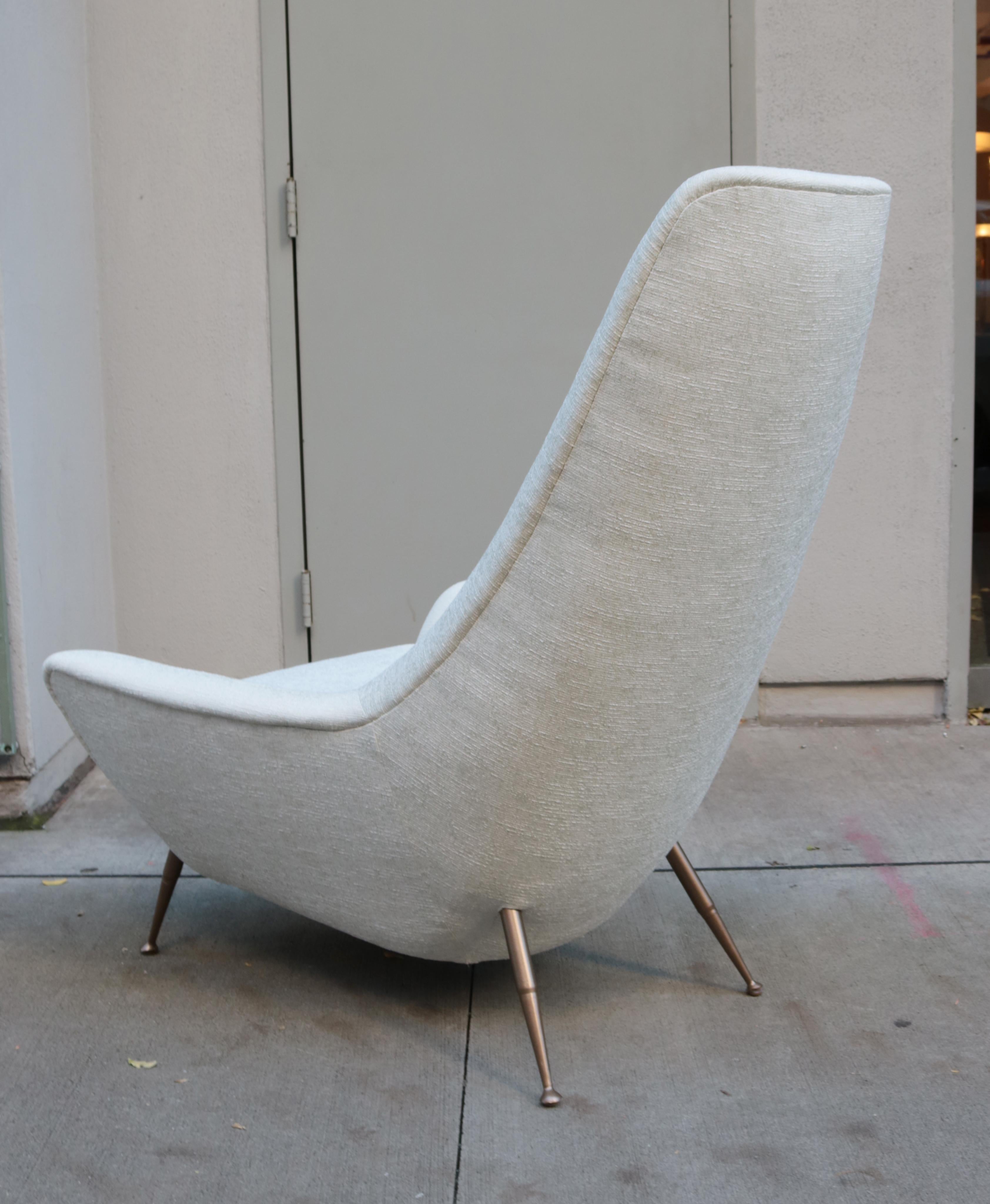 Pair of Sculptural Italian Tall Back Lounge Chairs In Good Condition For Sale In New York, NY