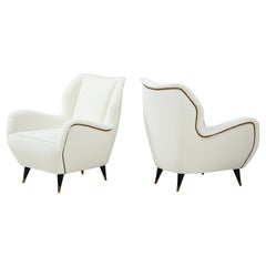 Pair of Sculptural Italian Vintage Lounge Chairs, Attributed to Gio Ponti