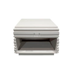 Pair of Sculptural Lacquered Bedside Tables with Lucite Pulls, 1970s
