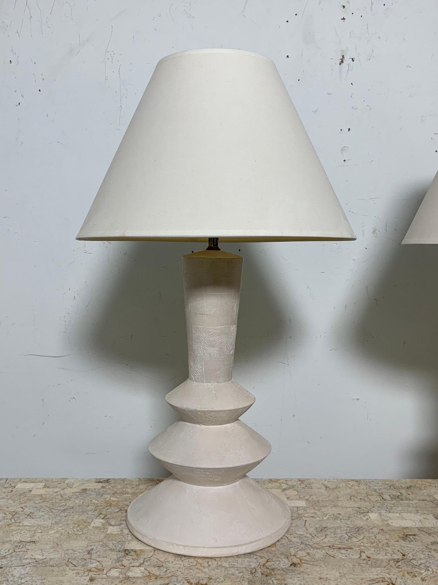 Mid-Century Modern Pair of Sculptural Lamps Attributed to Sirmos After Alberto & Diego Giacometti