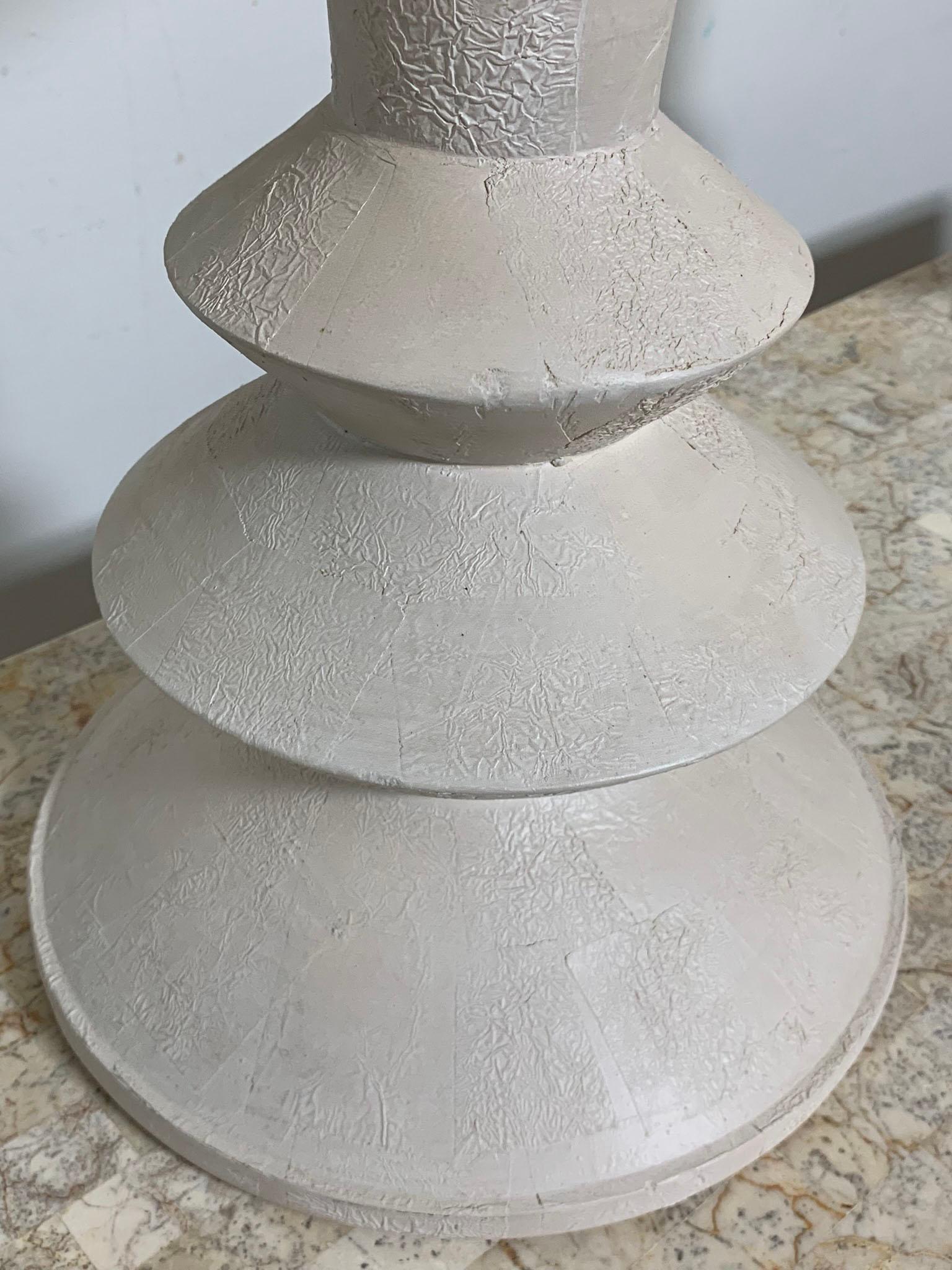 Plaster Pair of Sculptural Lamps Attributed to Sirmos After Alberto & Diego Giacometti
